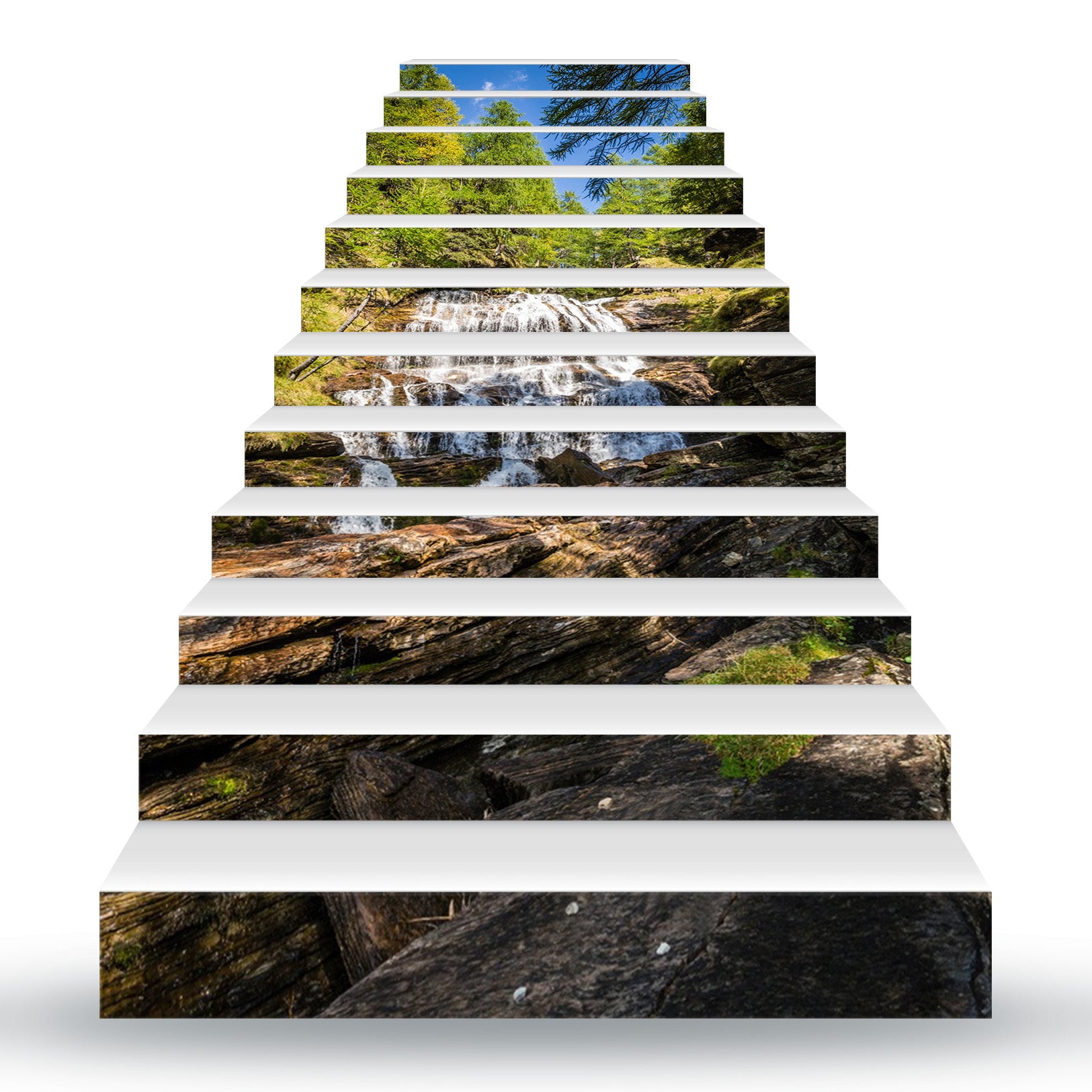 3D Two-stage Waterfall 130 Stair Risers