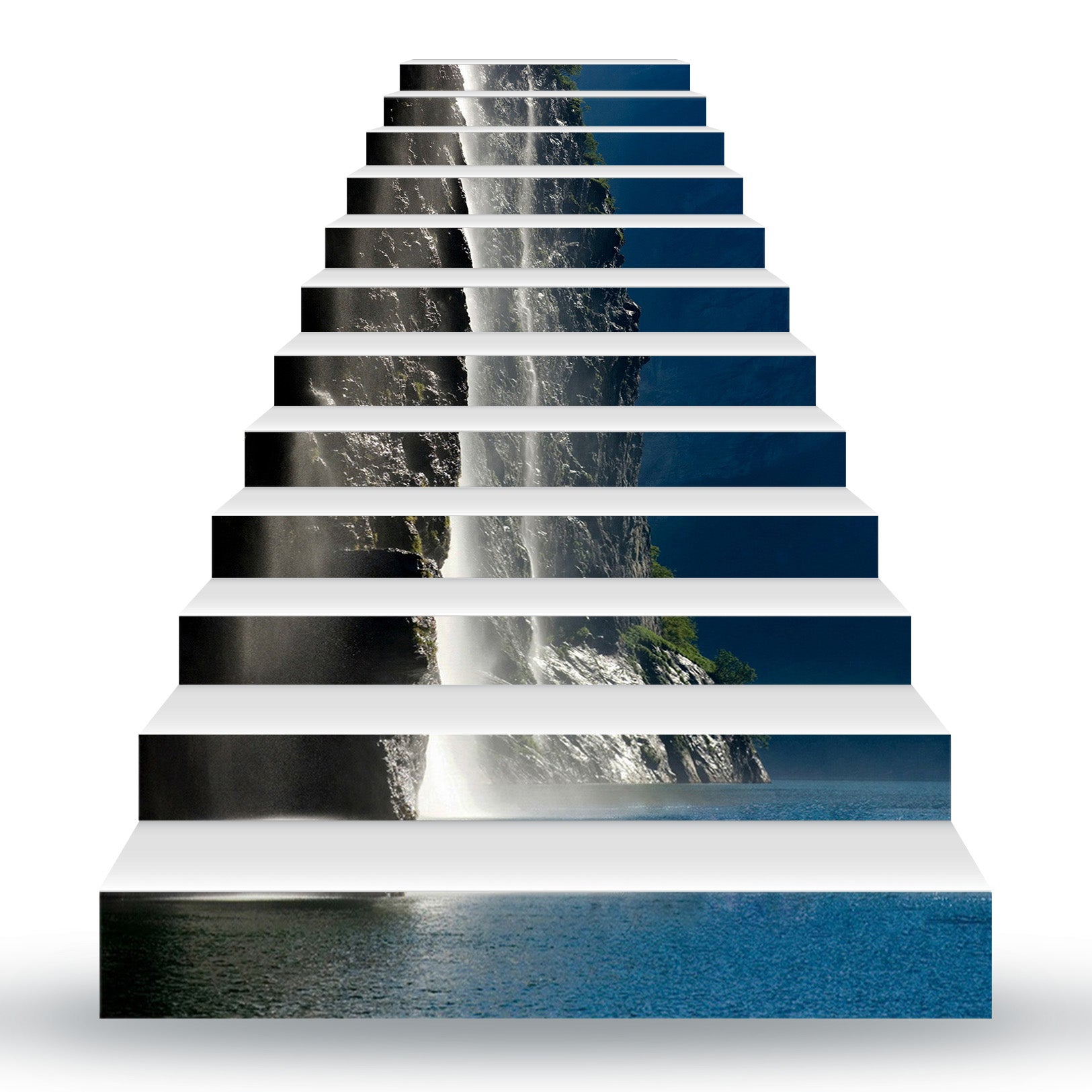 3D Majestic Mountains 097 Stair Risers