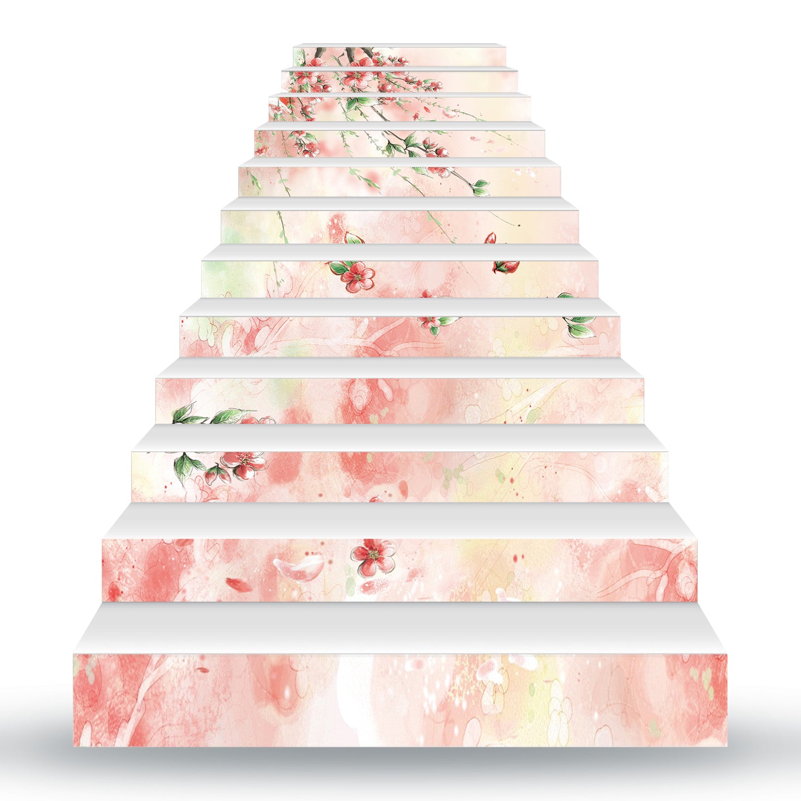 3D Pink Flower Branch 074 Stair Risers