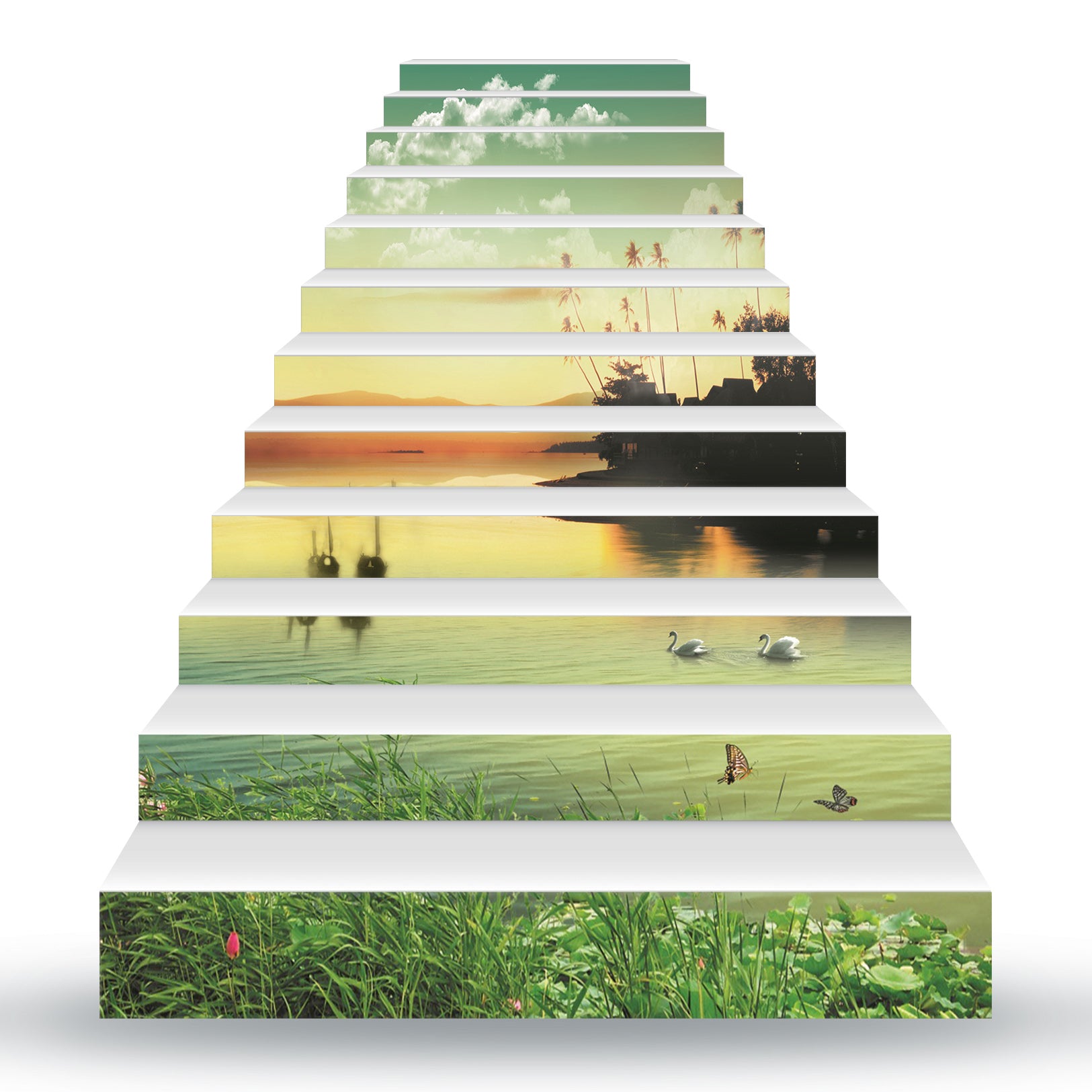 3D Fantasy Riverside Wonderland 072 Stair Risers