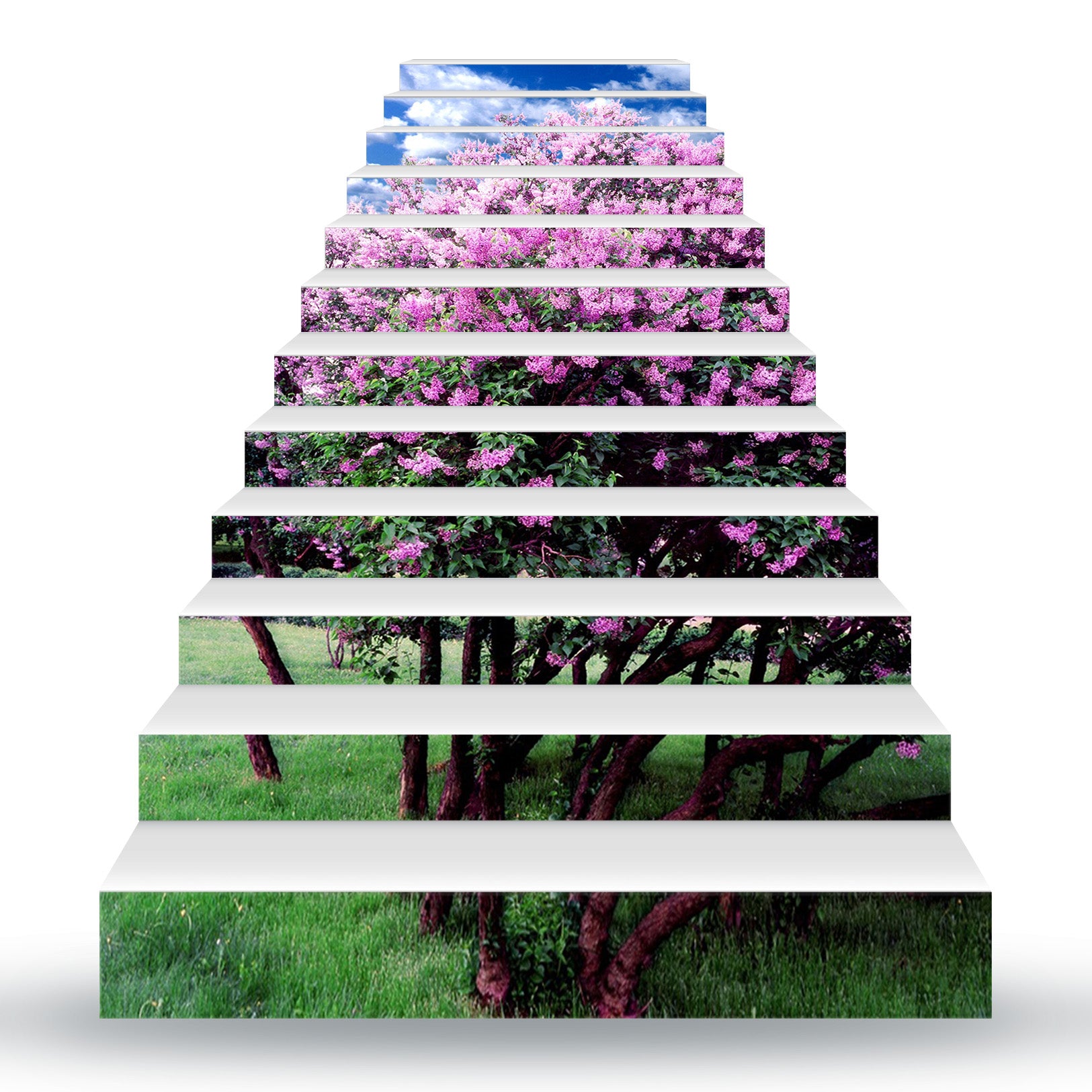 3D Beautiful Pink Trees 076 Stair Risers