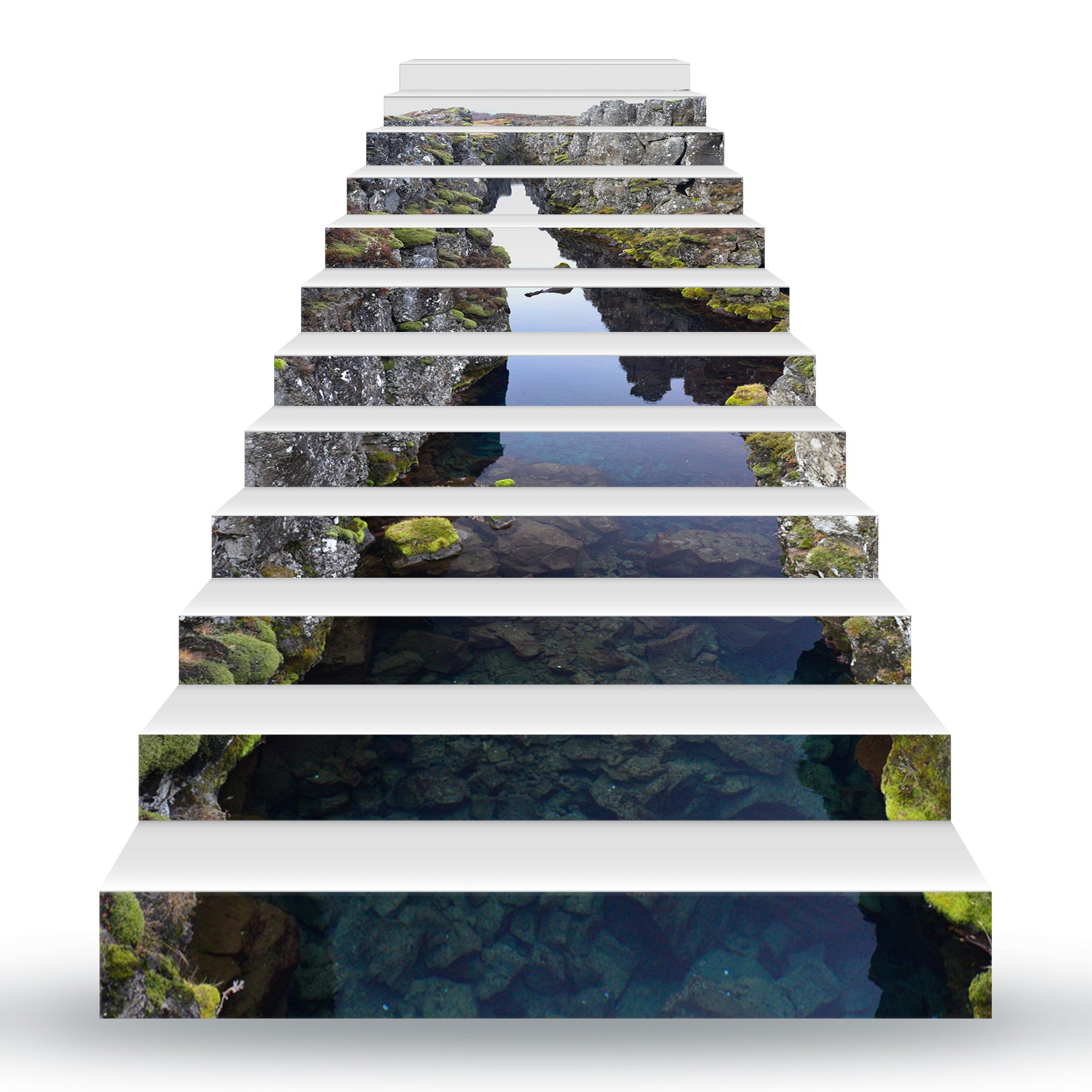 3D Valley Clear Water 100 Stair Risers