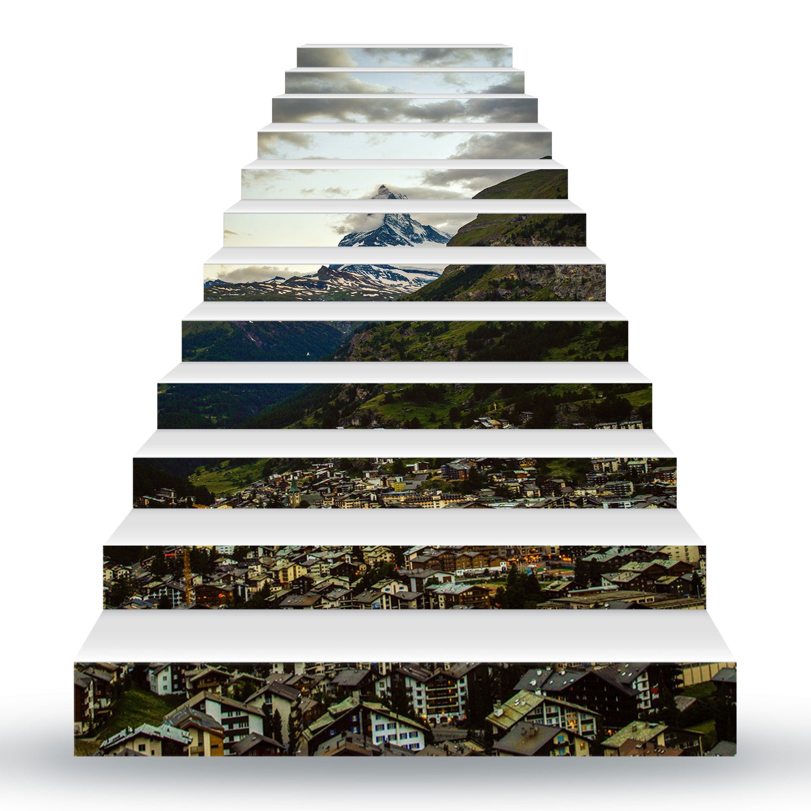 3D Mountain City 091 Stair Risers