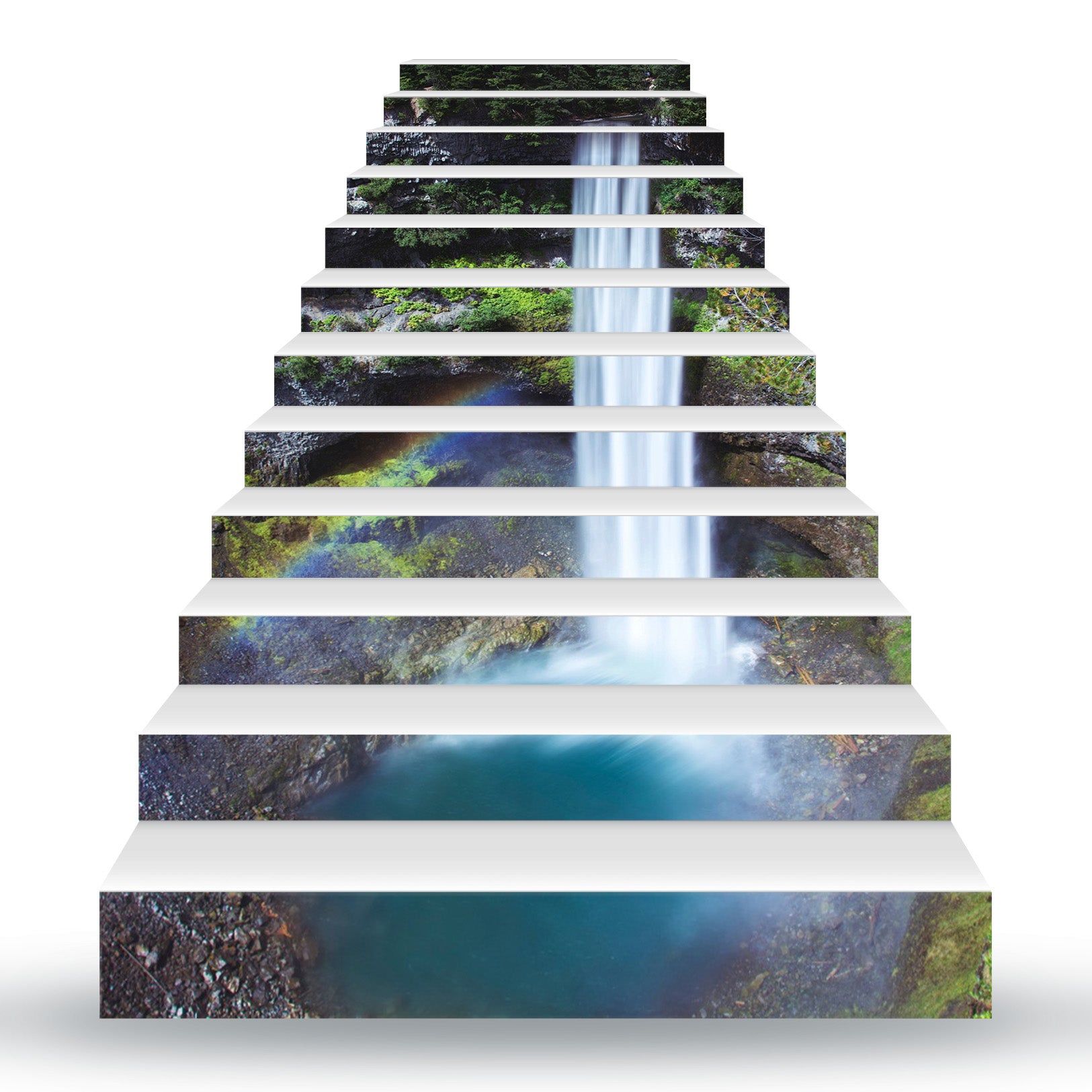 3D Flying Down 140 Stair Risers