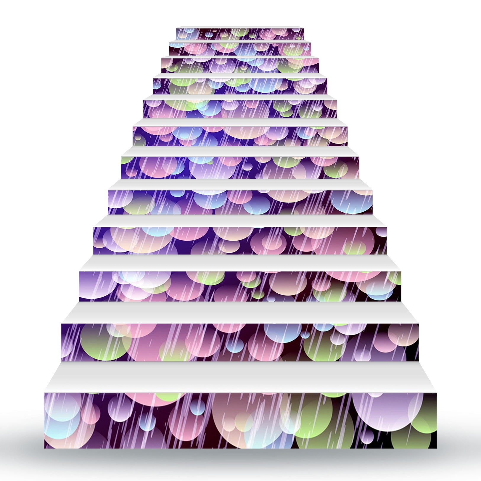 3D Colorful Shape Bubble Ball 078 Stair Risers