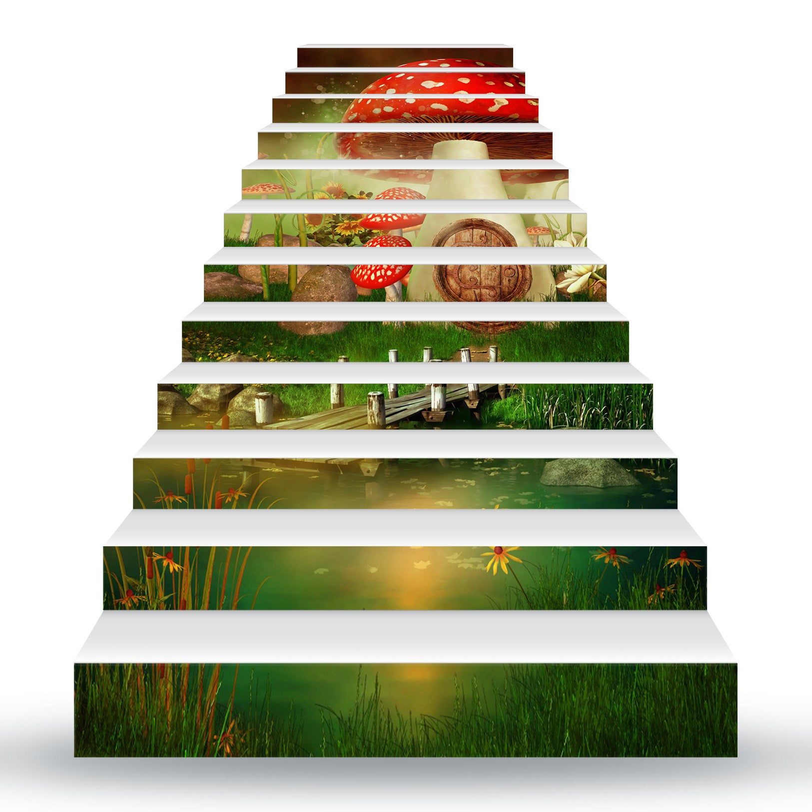 3D Fairy Mushroom House 077 Stair Risers