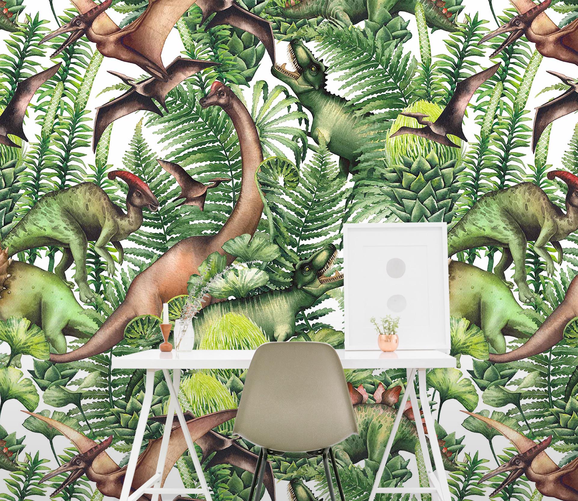 3D Dinosaur Forest 1597 Wall Murals