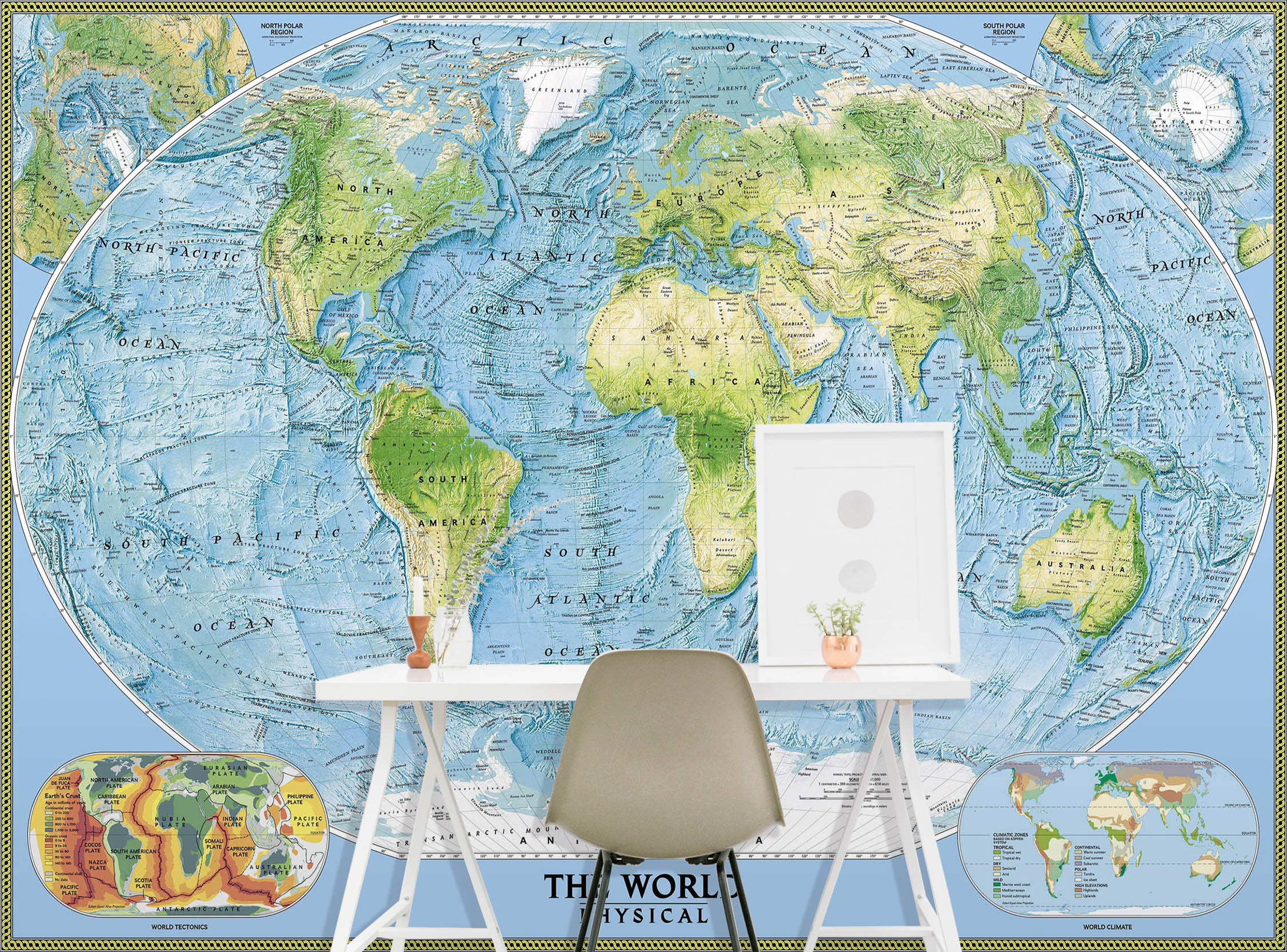3D Island Distribution 2164 World Map Wall Murals