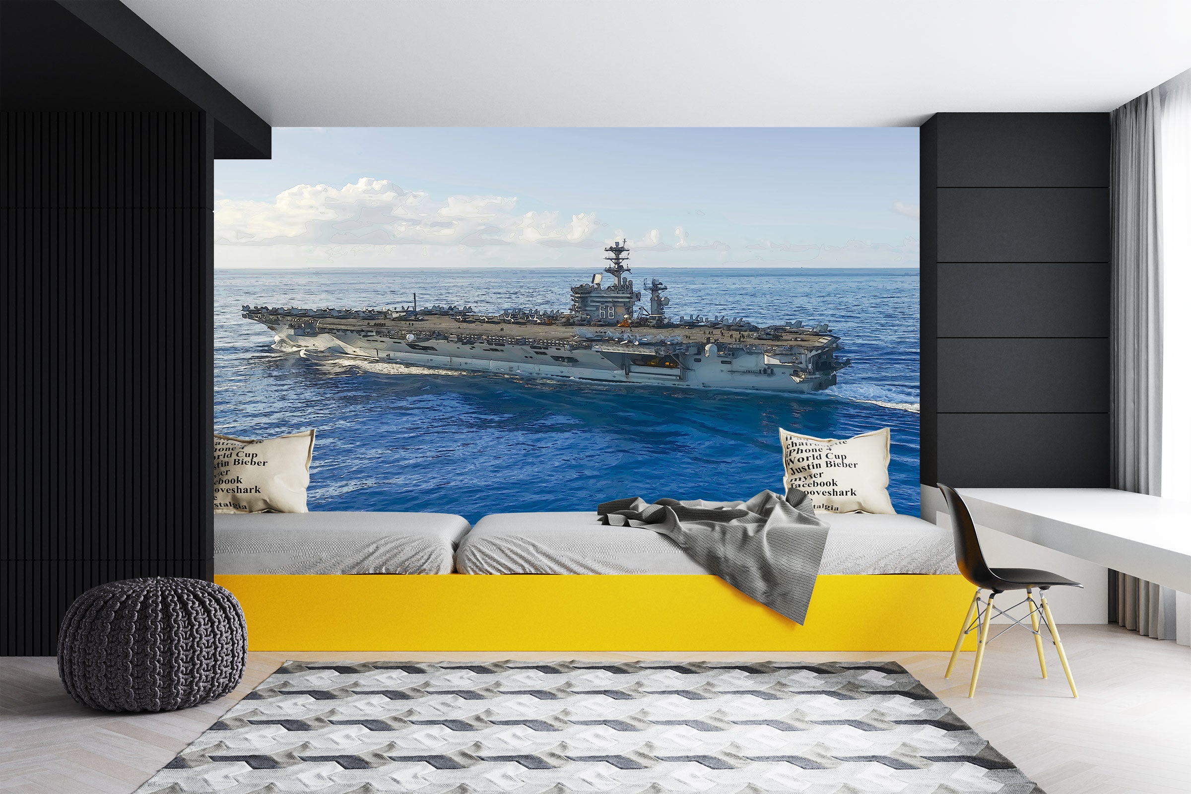3D Ocean Military Ship 91114 Alius Herb Wall Mural Wall Murals