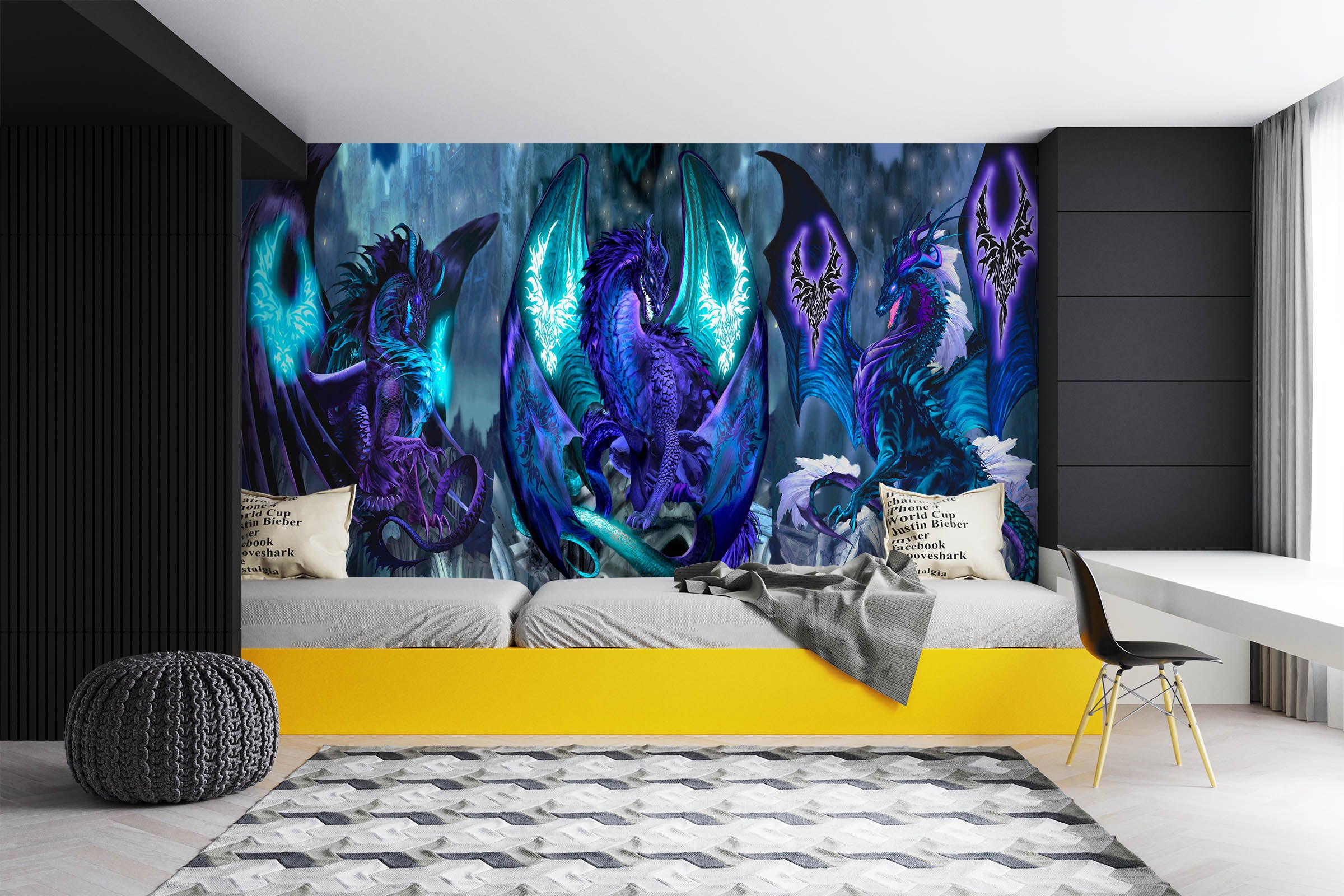 3D Purple Dragon 8105 Ruth Thompson Wall Mural Wall Murals