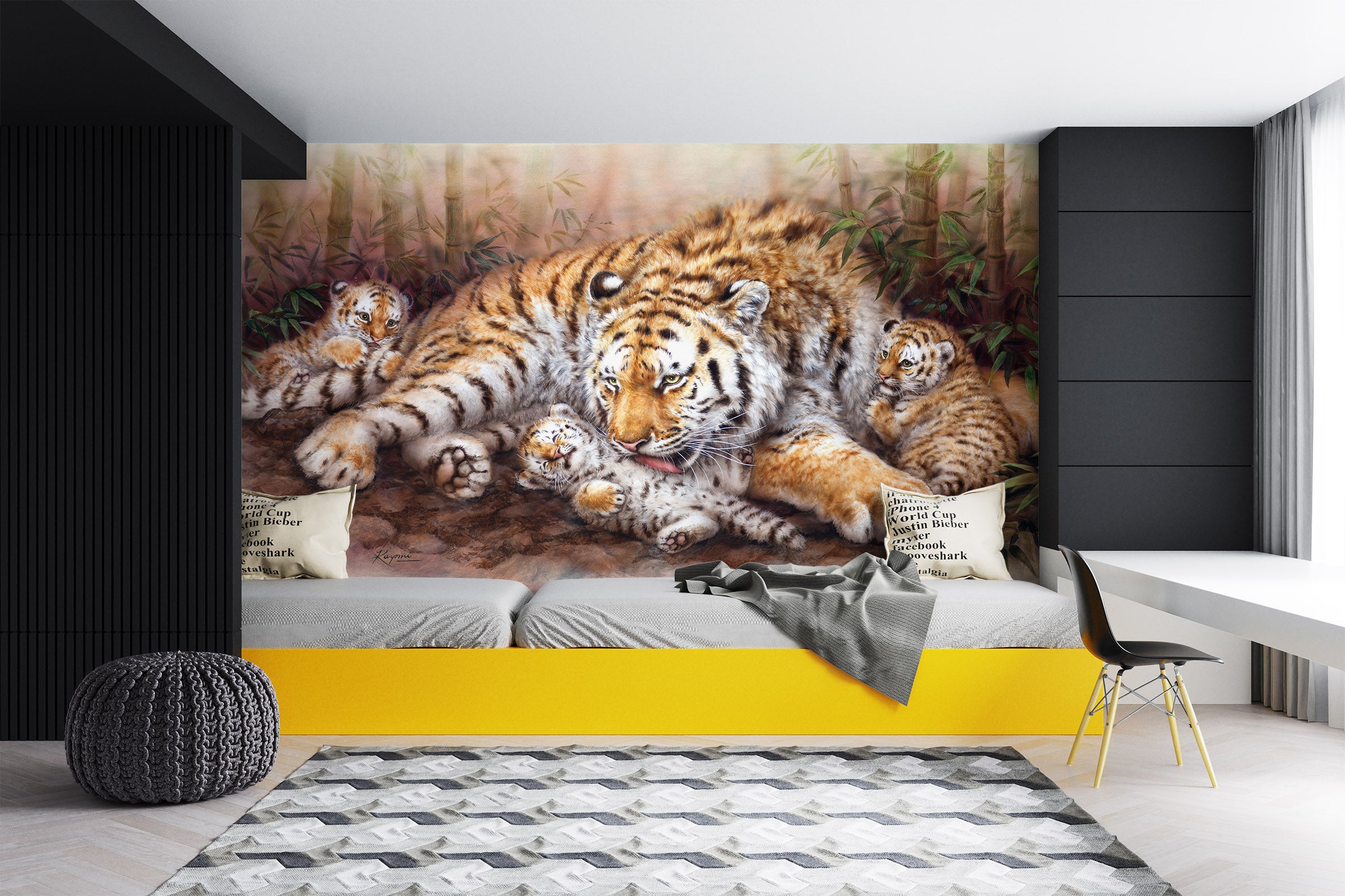3D Baby Tiger 5441 Kayomi Harai Wall Mural Wall Murals