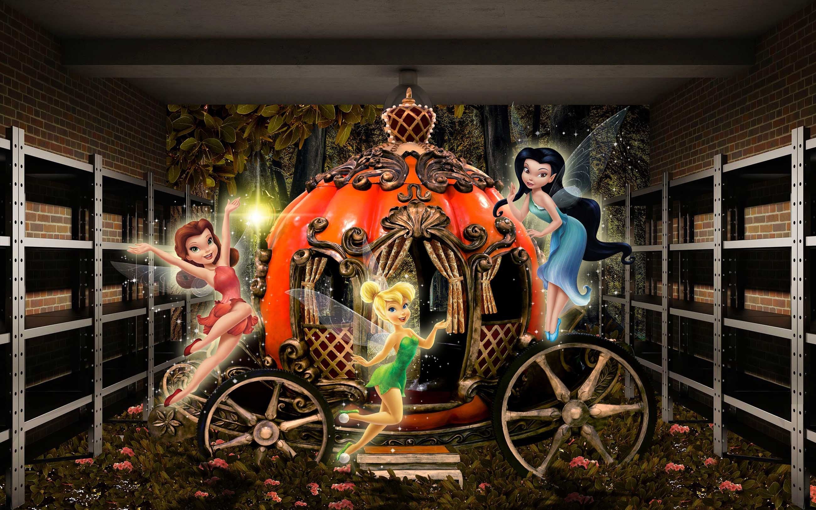 3D Elves Pumpkin Carriage 398 Garage Door Mural Wallpaper AJ Wallpaper 