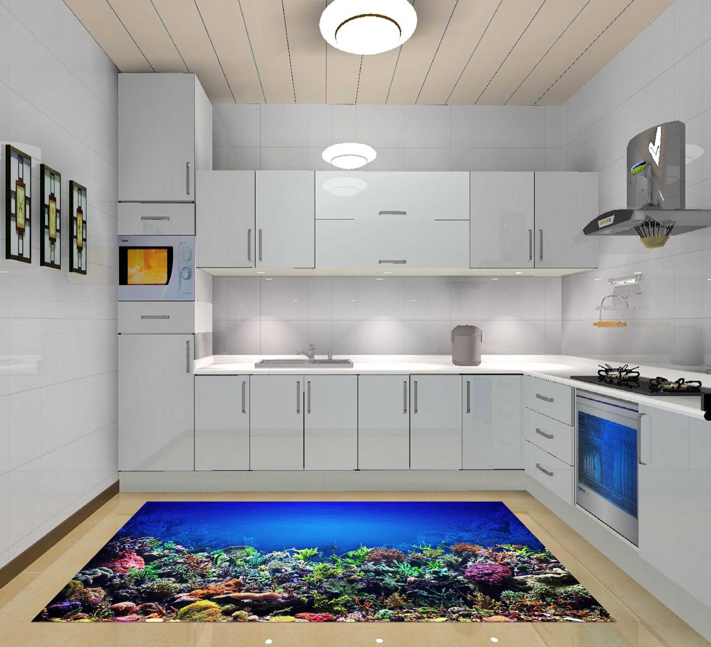 3D Seabed Corals 87 Kitchen Mat Floor Mural Wallpaper AJ Wallpaper 