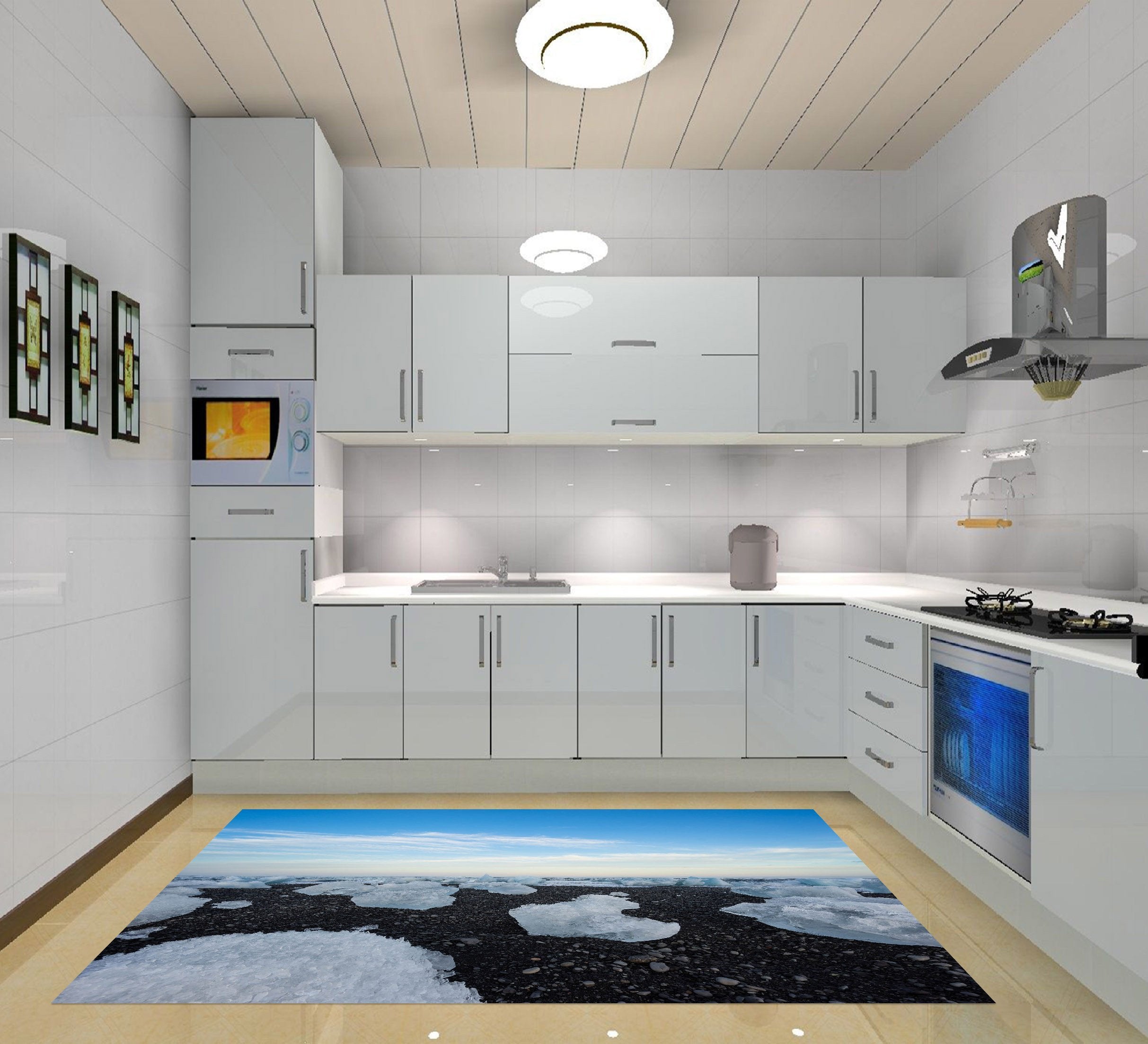 3D Sea Ice 575 Kitchen Mat Floor Mural Wallpaper AJ Wallpaper 