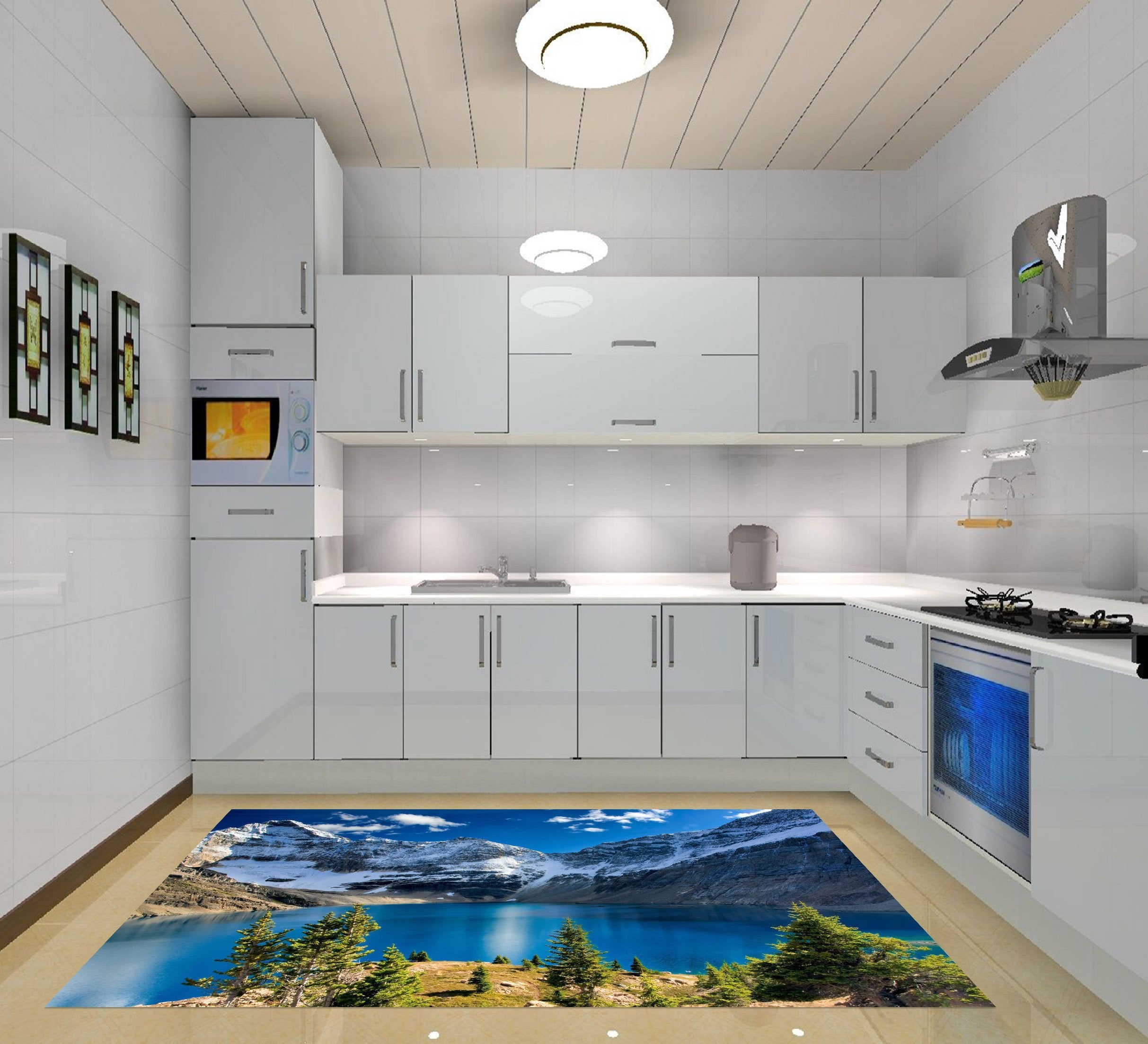 3D Peaceful Lake 624 Kitchen Mat Floor Mural Wallpaper AJ Wallpaper 