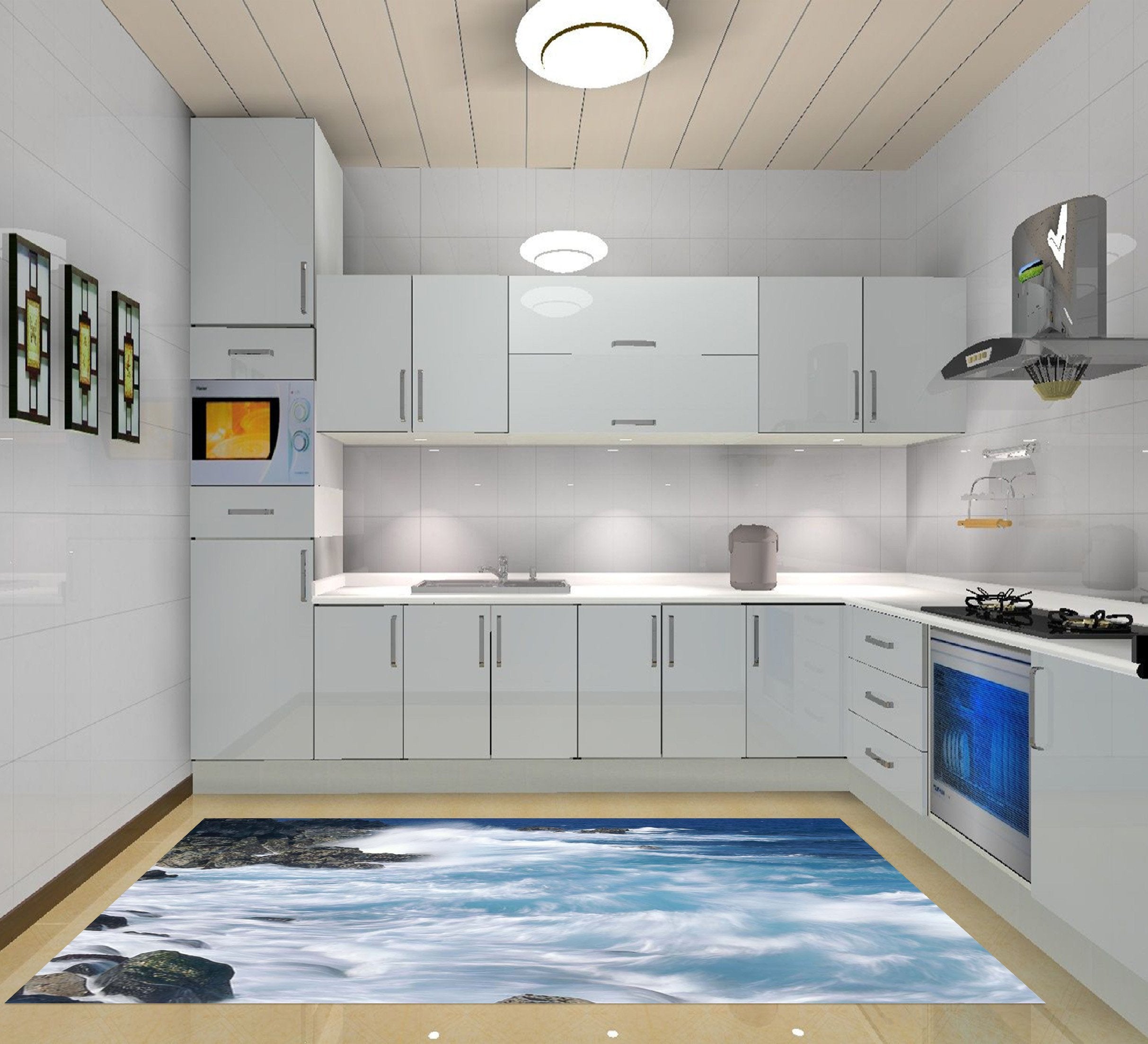 3D Sea Scenery 032 Kitchen Mat Floor Mural Wallpaper AJ Wallpaper 
