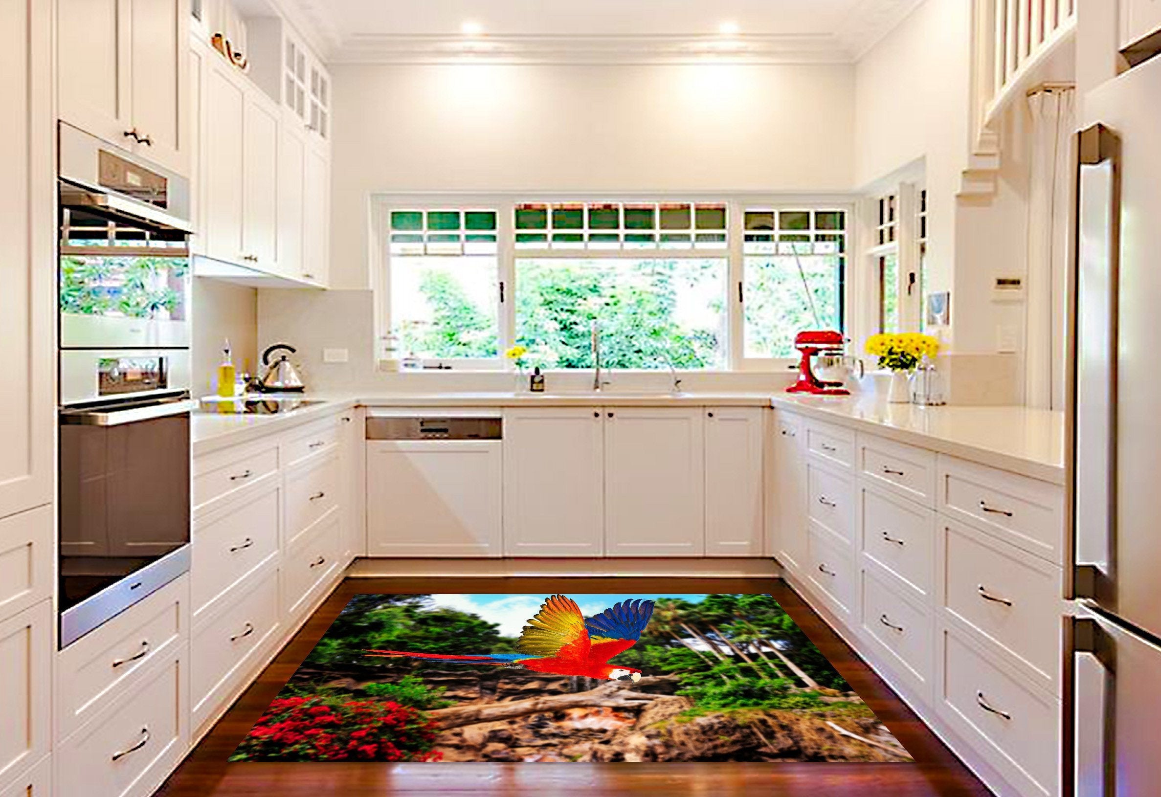 3D Flying Parrot 647 Kitchen Mat Floor Mural Wallpaper AJ Wallpaper 
