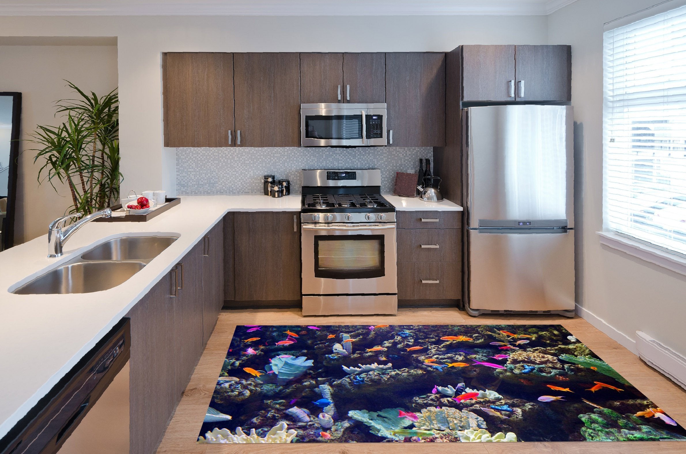 3D Sea Color Fishes 509 Kitchen Mat Floor Mural Wallpaper AJ Wallpaper 