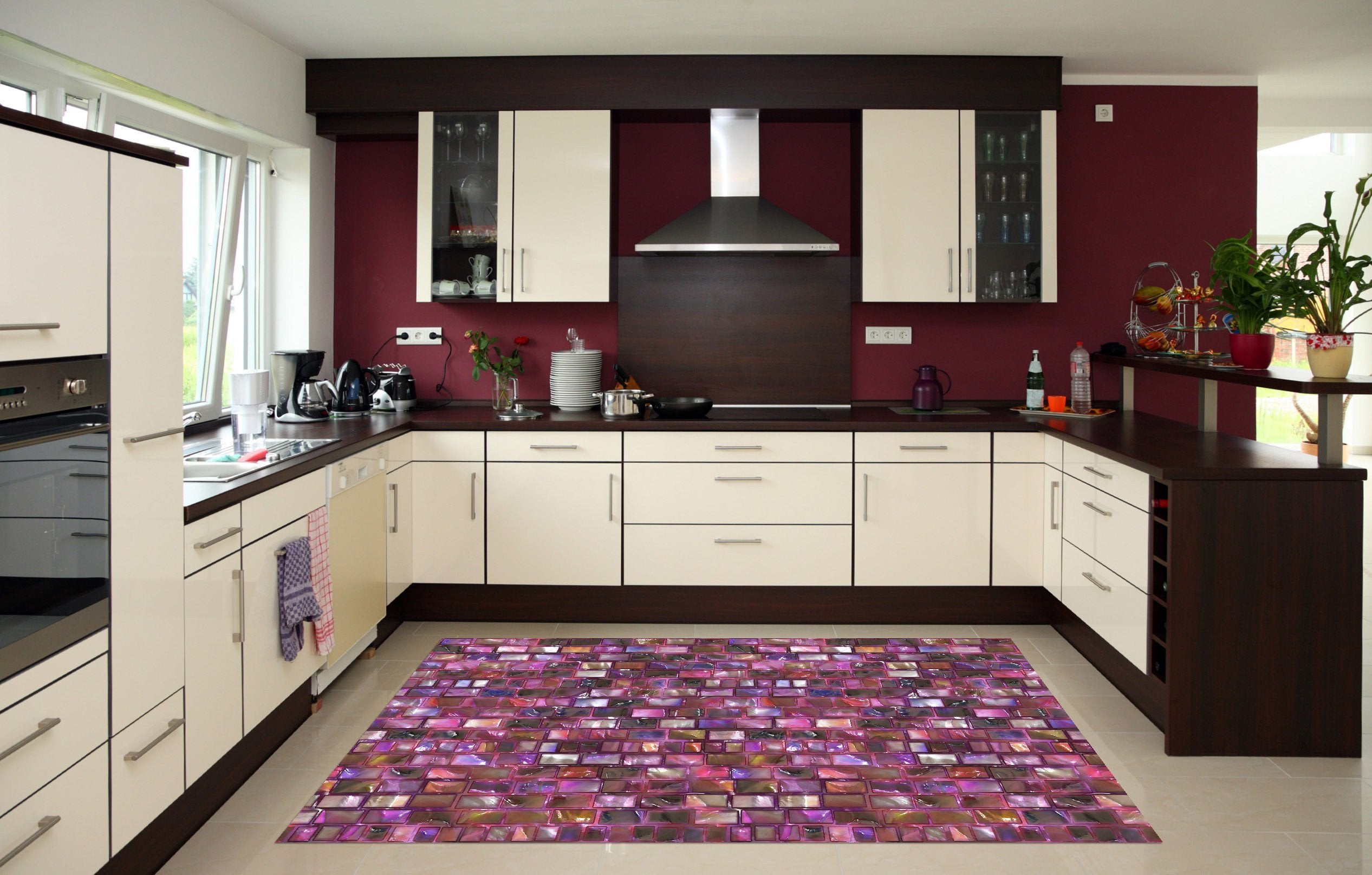 3D Colorful Bricks 560 Kitchen Mat Floor Mural Wallpaper AJ Wallpaper 