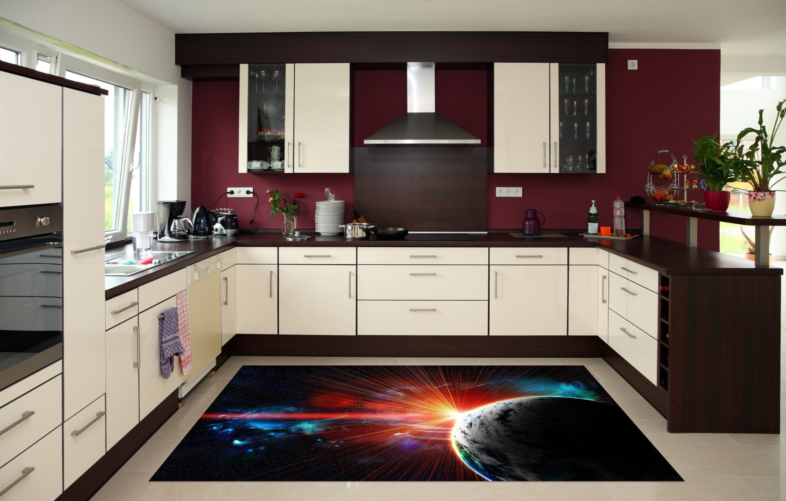 3D Space Planet Bright Sunshine 602 Kitchen Mat Floor Mural Wallpaper AJ Wallpaper 