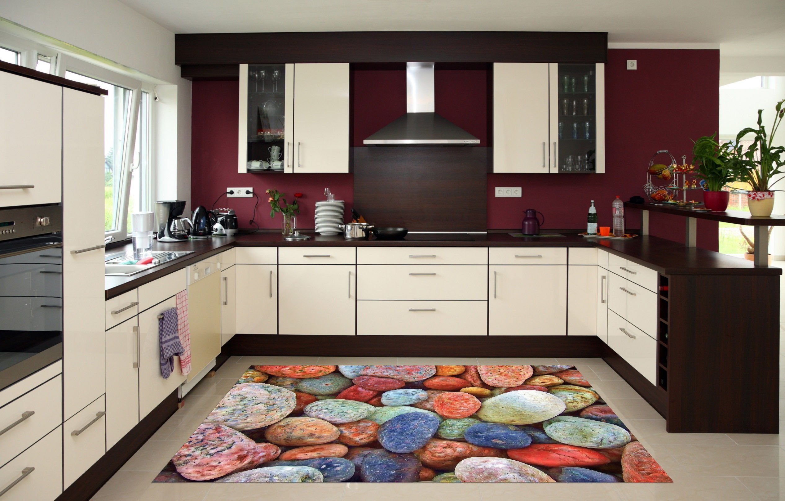 3D Colorful Stones 570 Kitchen Mat Floor Mural Wallpaper AJ Wallpaper 