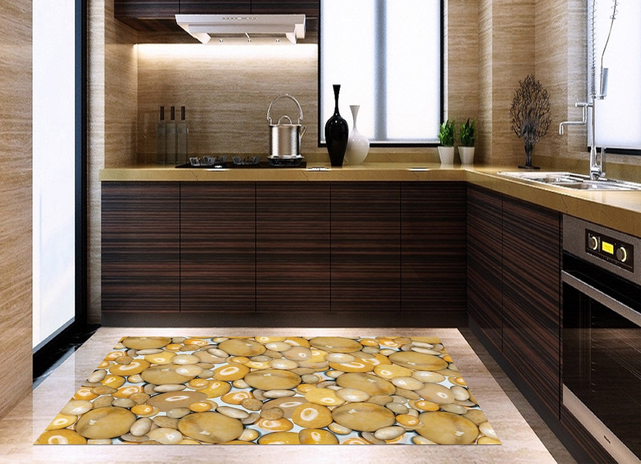 3D Wet Stones 153 Kitchen Mat Floor Mural Wallpaper AJ Wallpaper 