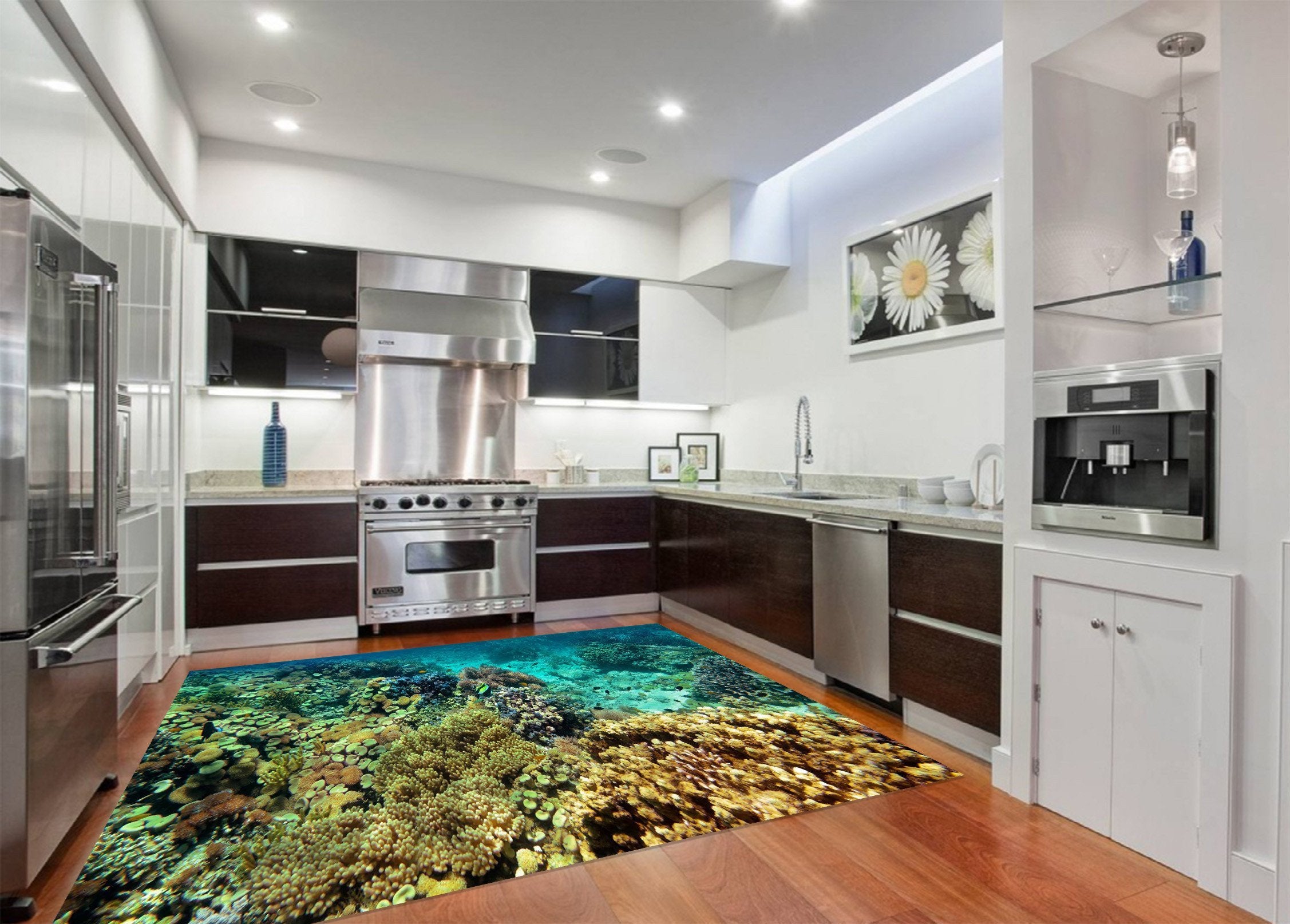 3D Seabed Corals Kitchen Mat Floor Mural Wallpaper AJ Wallpaper 