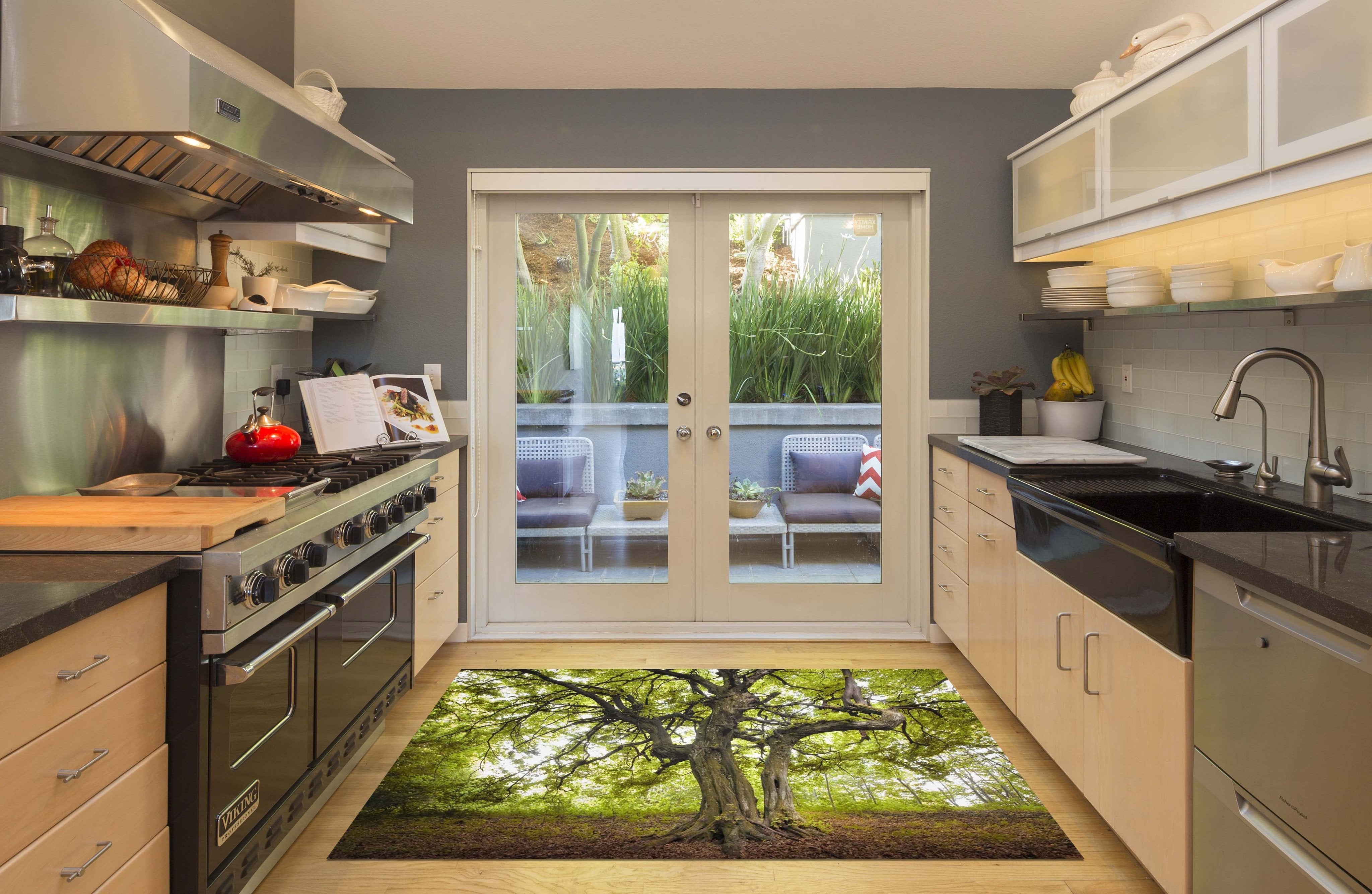 3D Beautiful Tree 600 Kitchen Mat Floor Mural Wallpaper AJ Wallpaper 