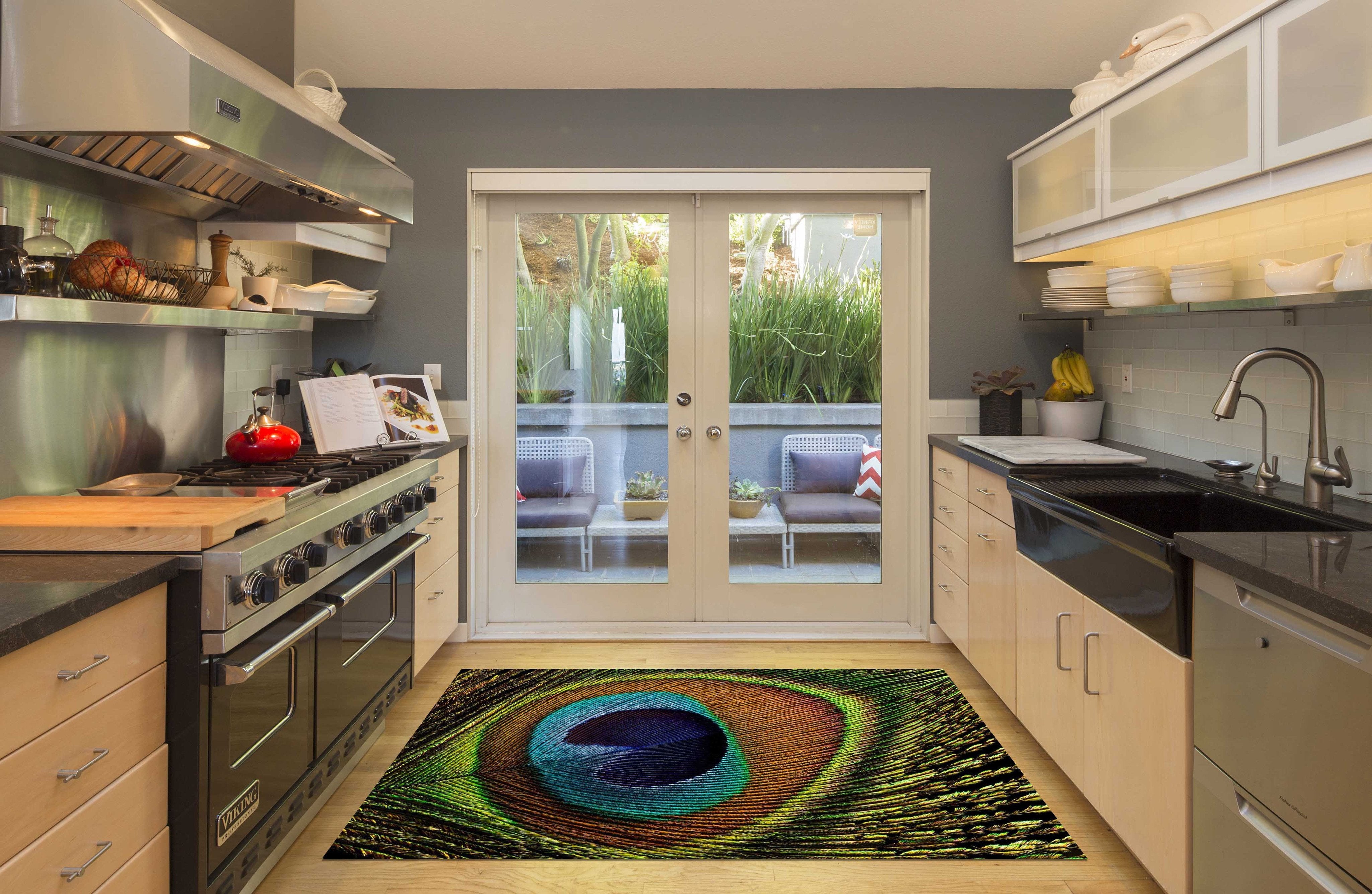 3D Peacock Tail Feather 578 Kitchen Mat Floor Mural Wallpaper AJ Wallpaper 