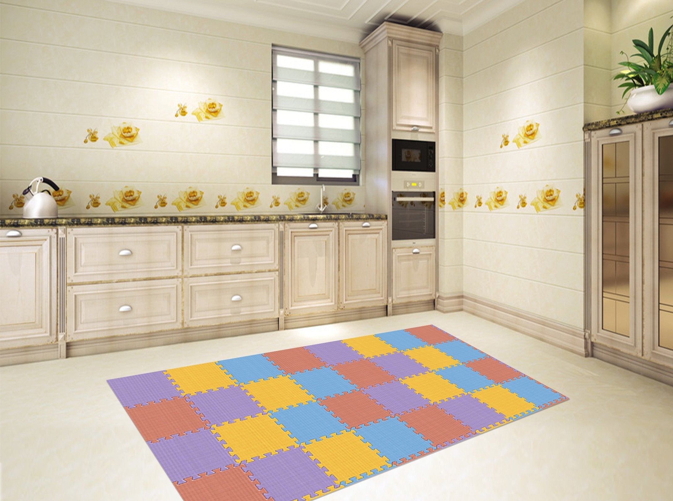 3D Splicing Pad Kitchen Mat Floor Mural Wallpaper AJ Wallpaper 