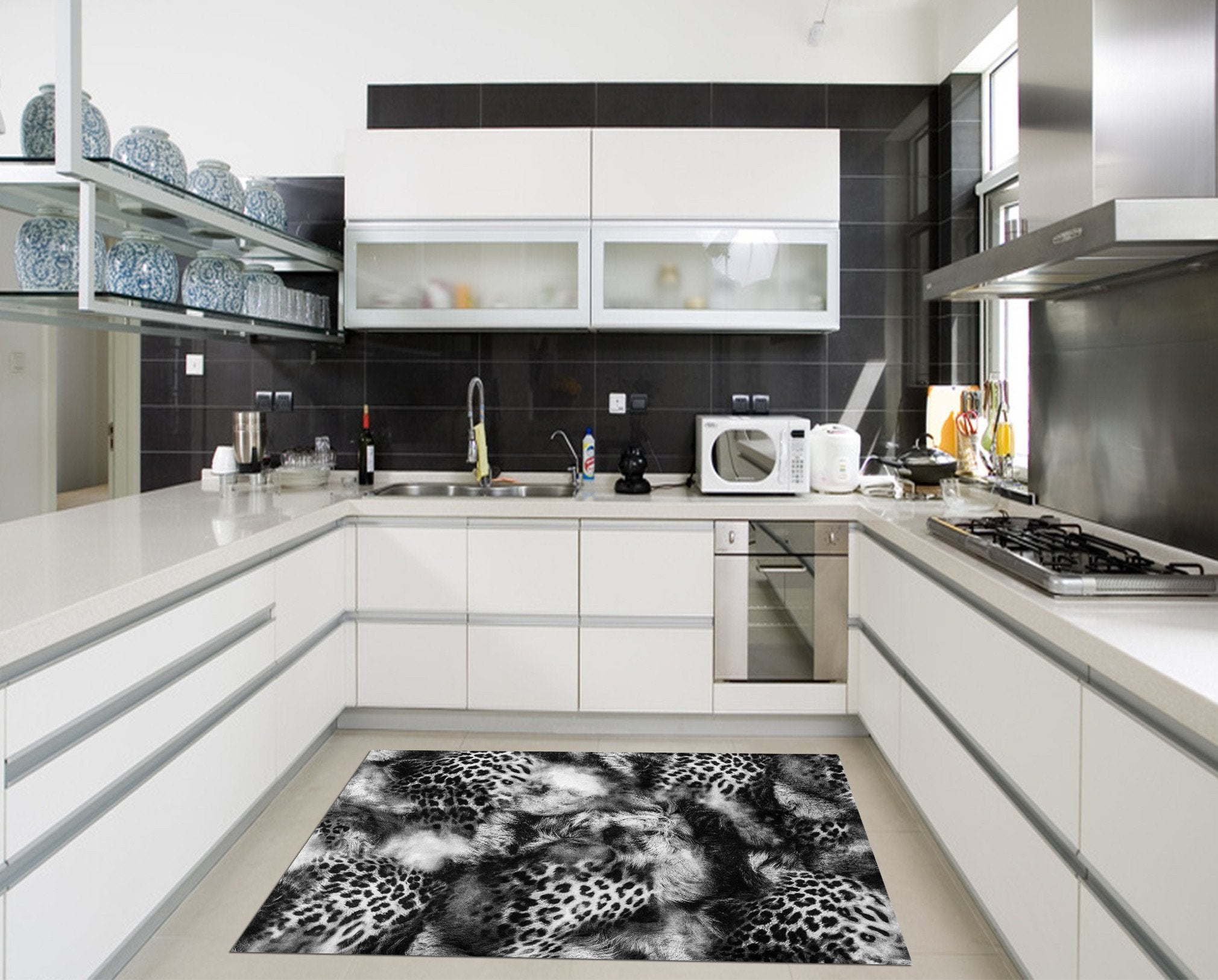 3D Animal Fur Kitchen Mat Floor Mural Wallpaper AJ Wallpaper 