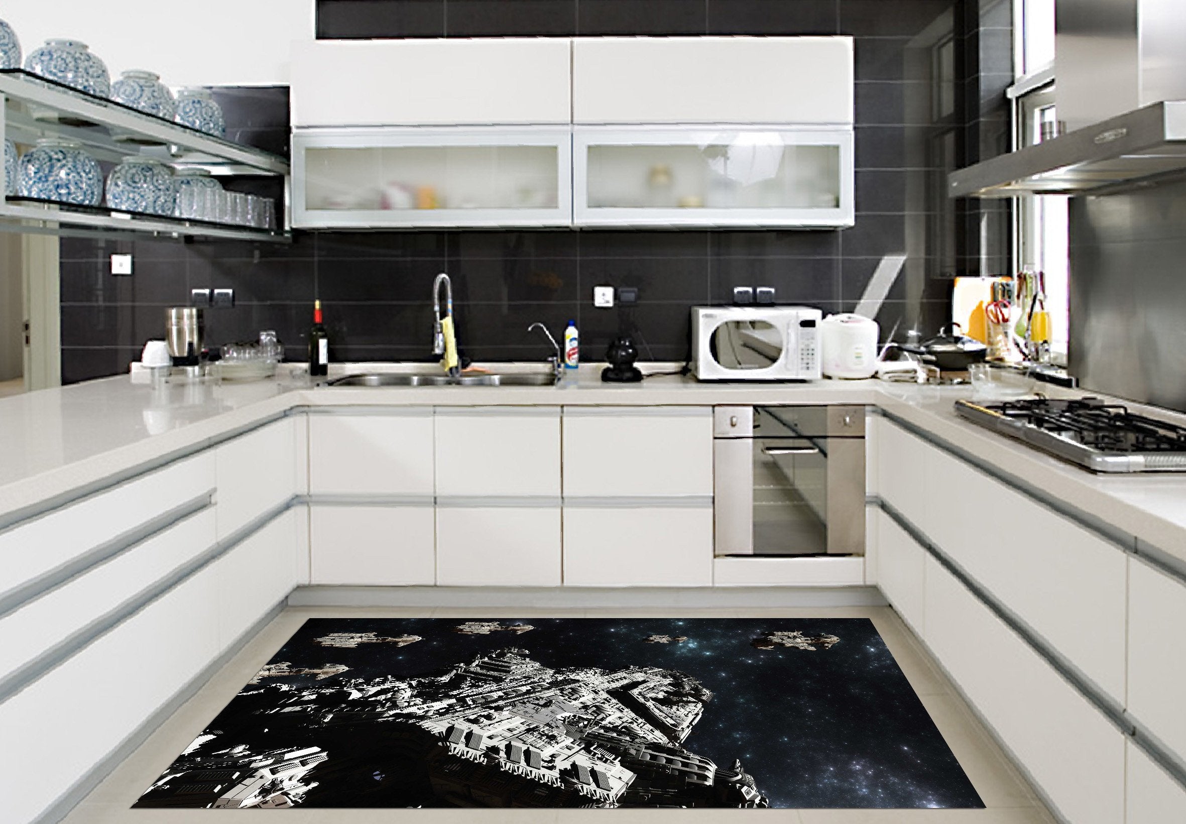 3D Spacecrafts 098 Kitchen Mat Floor Mural Wallpaper AJ Wallpaper 