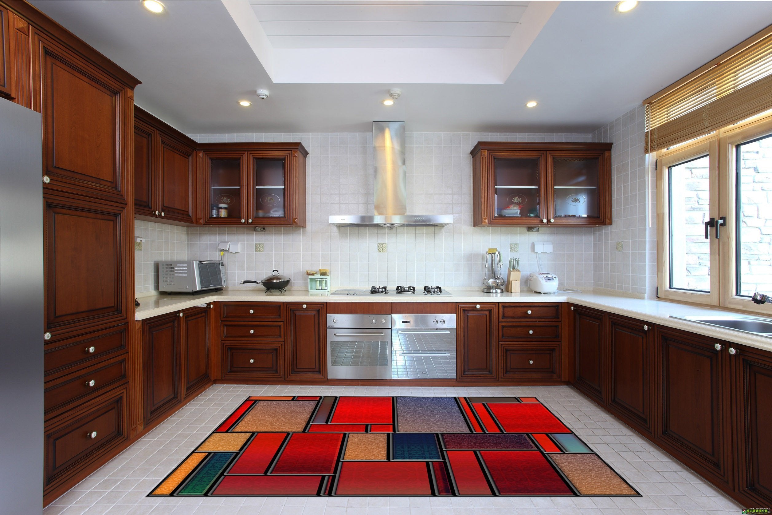 3D Glass Lattice Pattern Mat Floor Mural Wallpaper AJ Wallpaper 