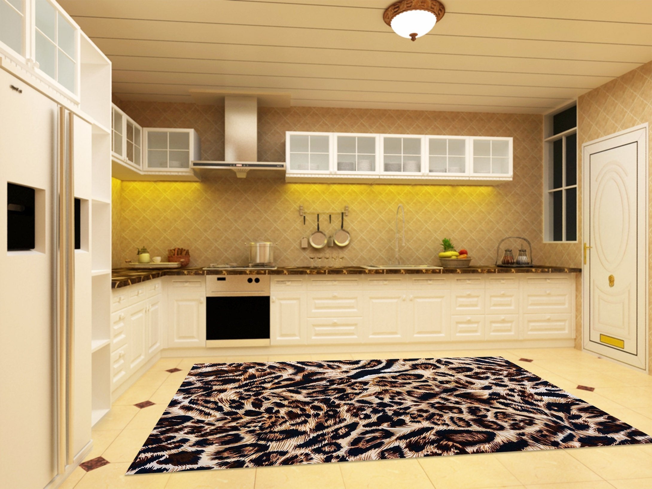 3D Leopard Pattern 22 Kitchen Mat Floor Mural Wallpaper AJ Wallpaper 