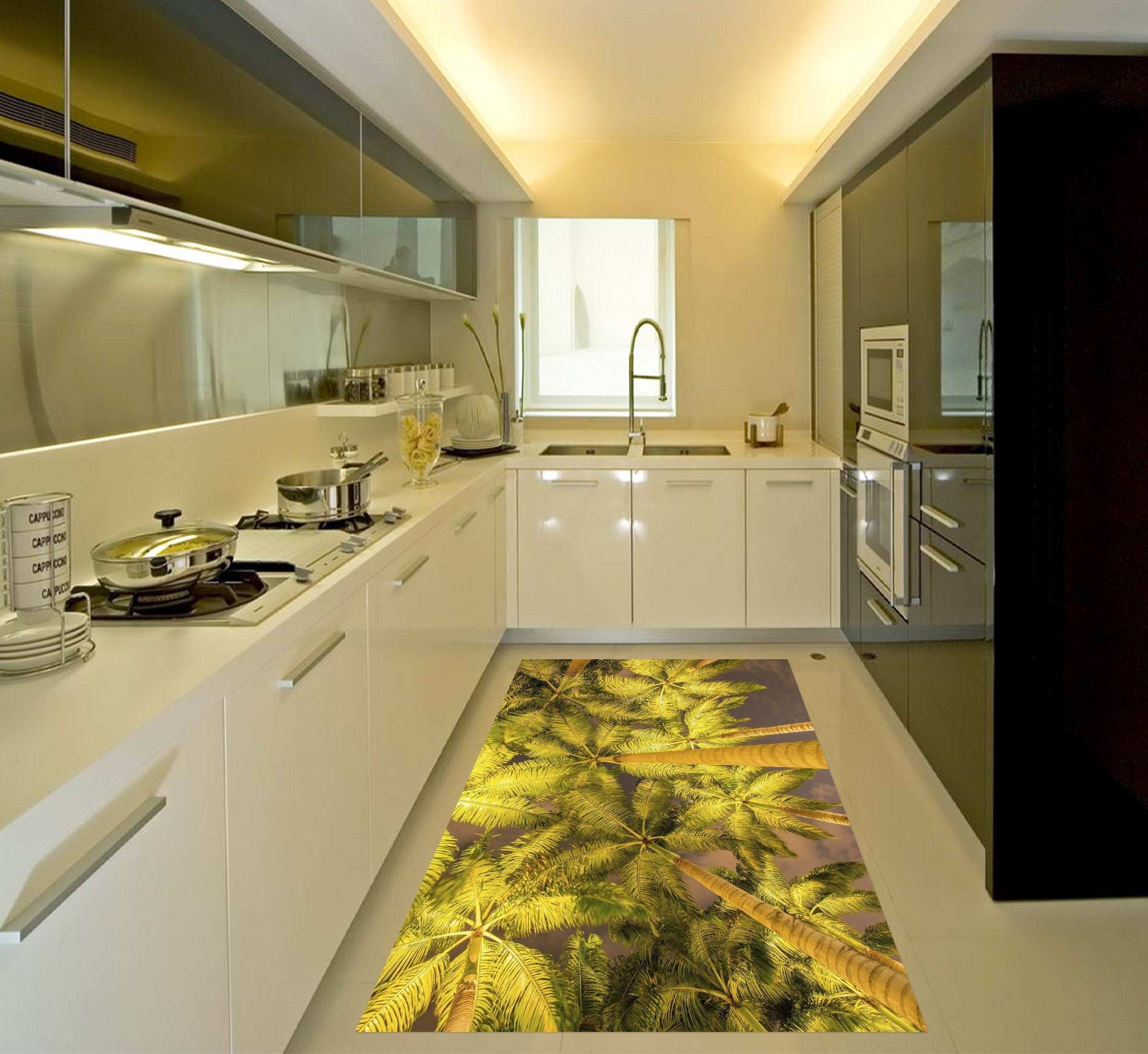 3D Tall Coconut Trees 677 Kitchen Mat Floor Mural Wallpaper AJ Wallpaper 