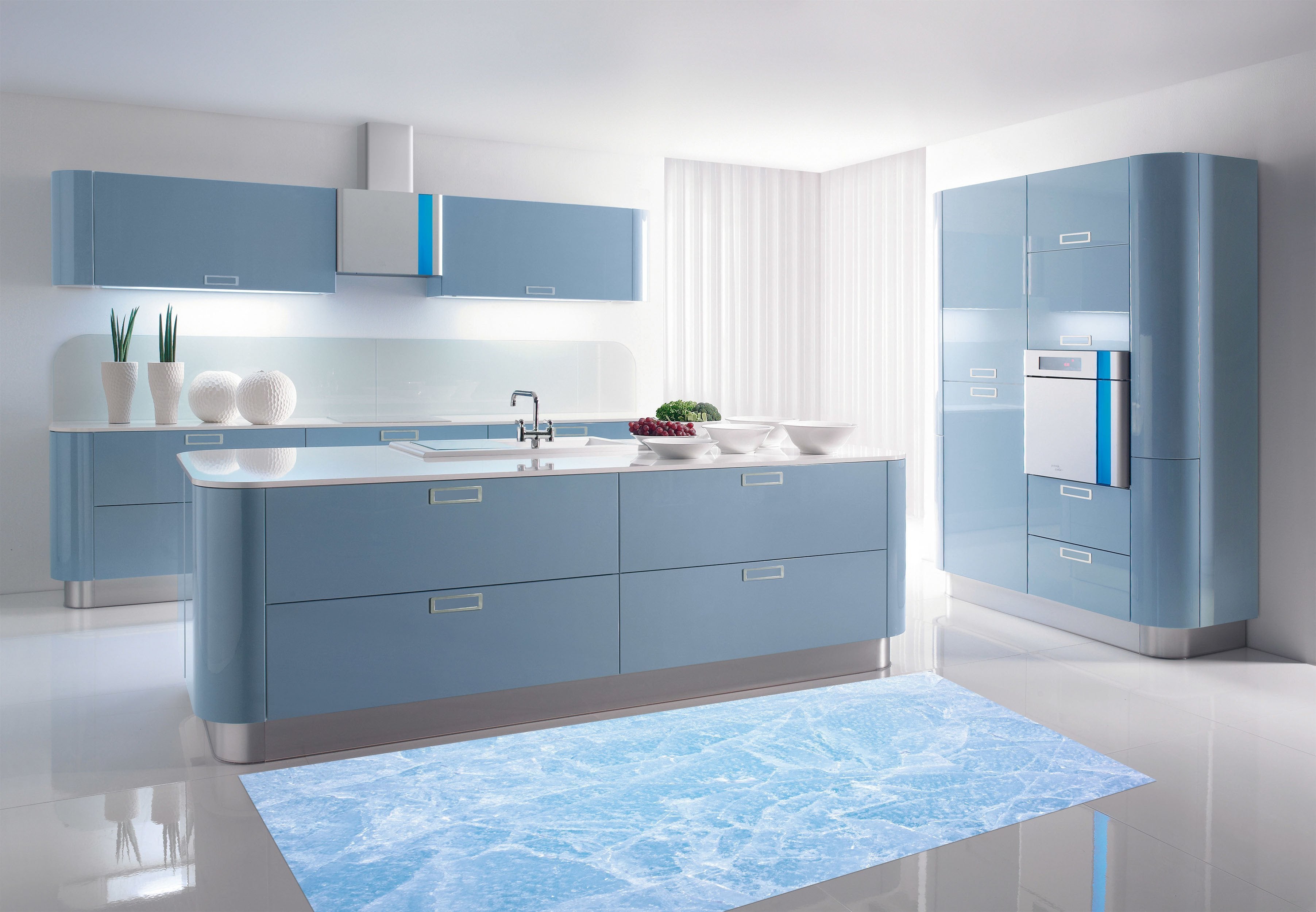 3D Ice Cracks Kitchen Mat Floor Mural Wallpaper AJ Wallpaper 