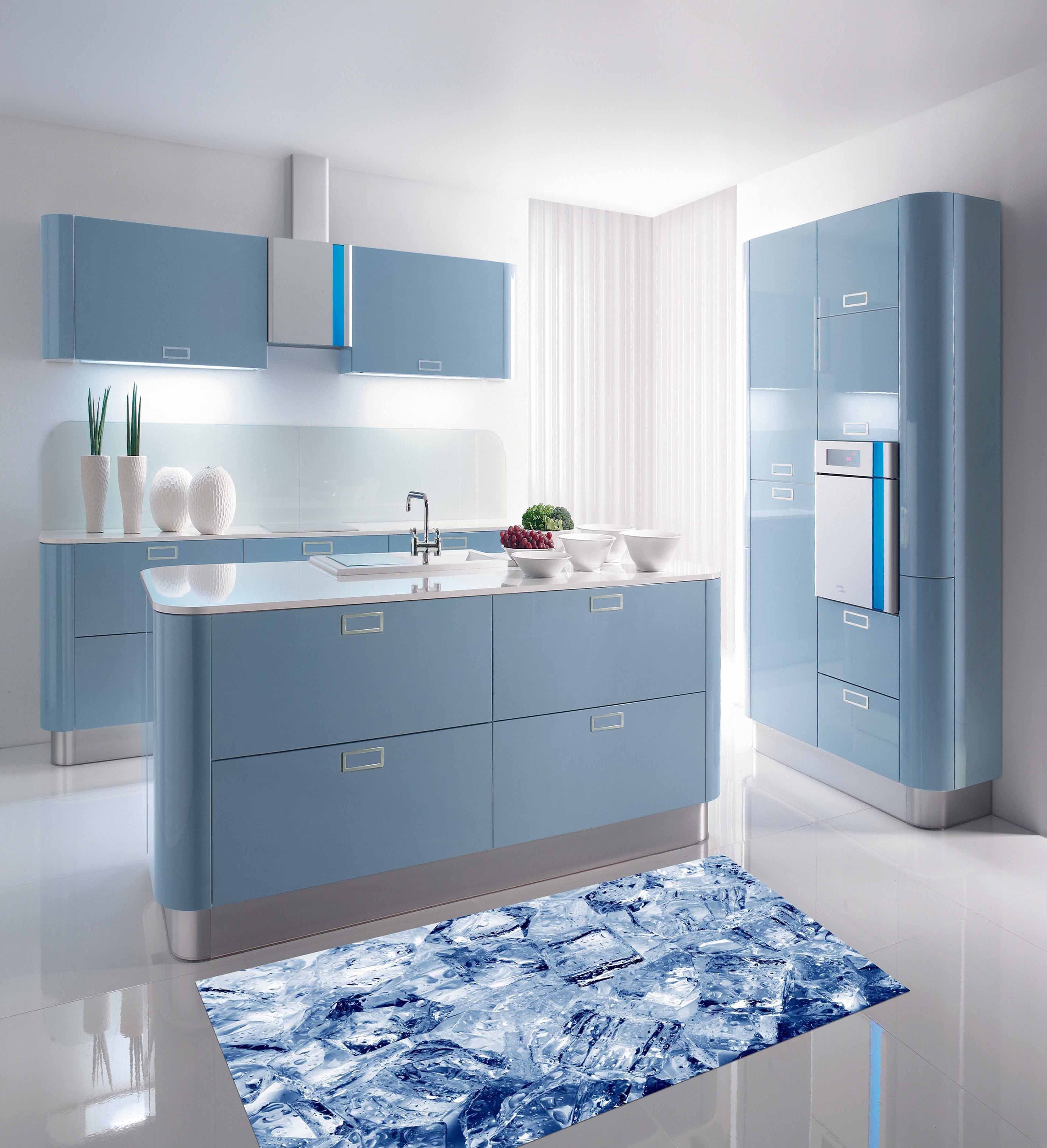 3D Ice Cubes Kitchen Mat Floor Mural Wallpaper AJ Wallpaper 