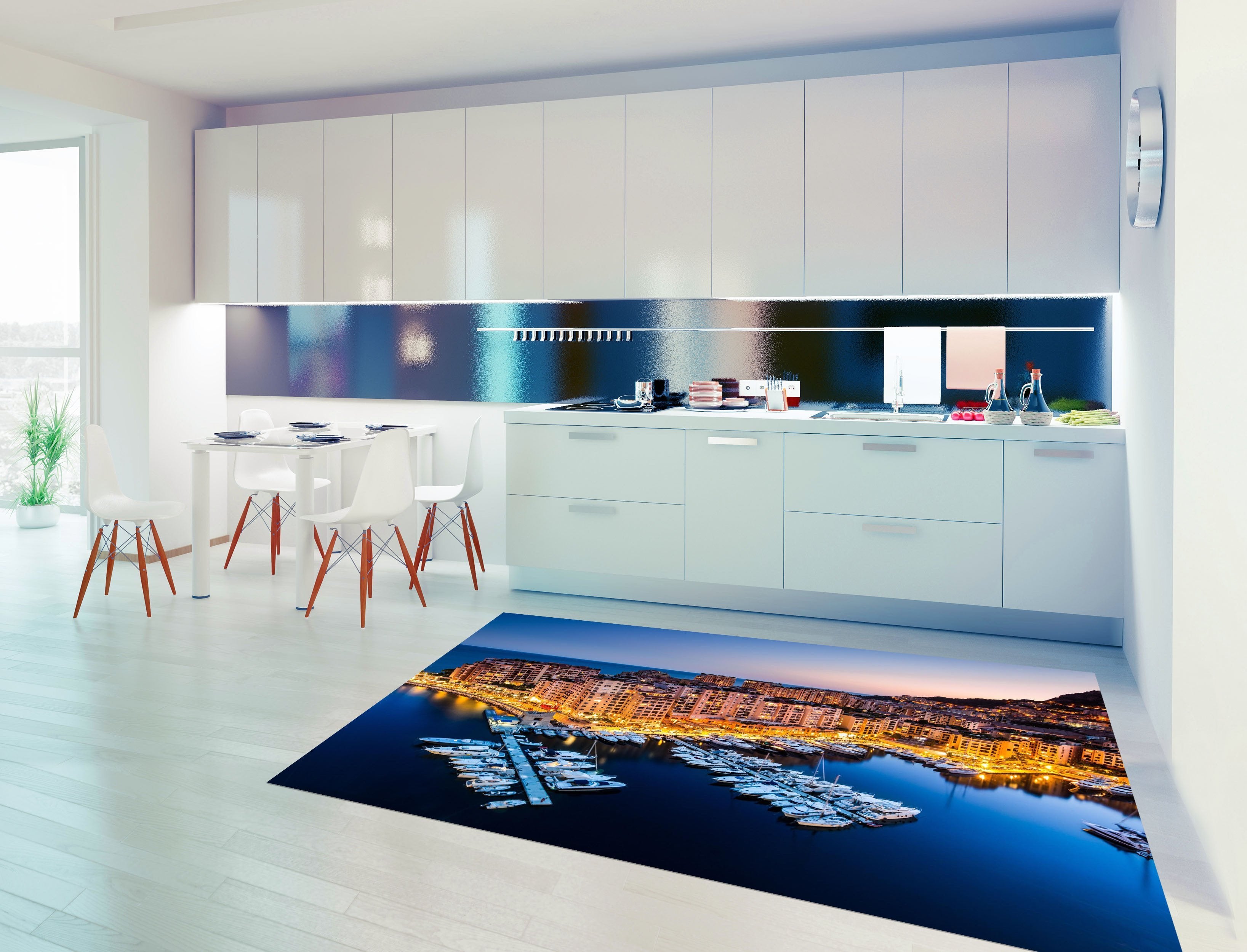 3D Seaside City 697 Kitchen Mat Floor Mural Wallpaper AJ Wallpaper 