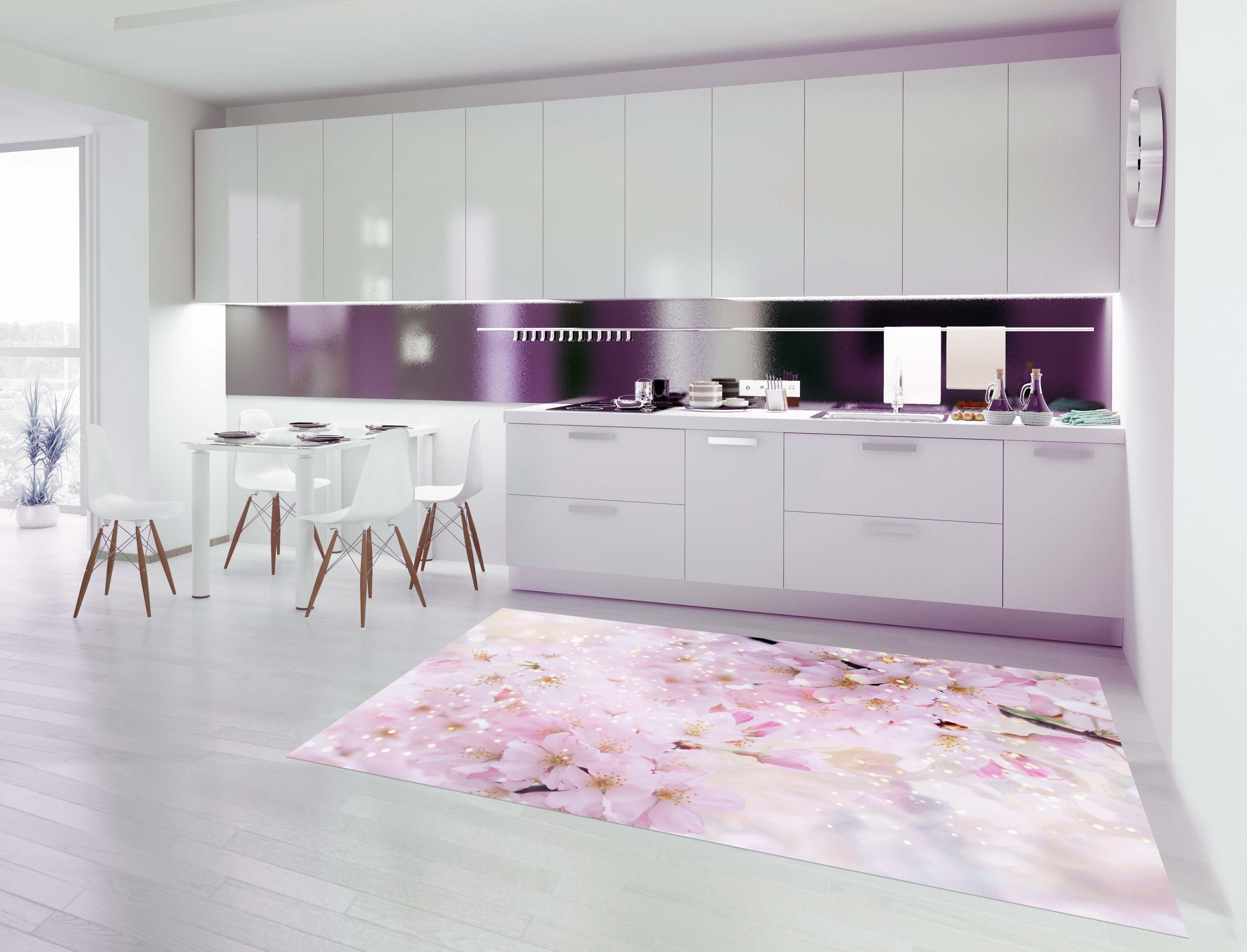 3D Spring Sunshine Flowers Kitchen Mat Floor Mural Wallpaper AJ Wallpaper 