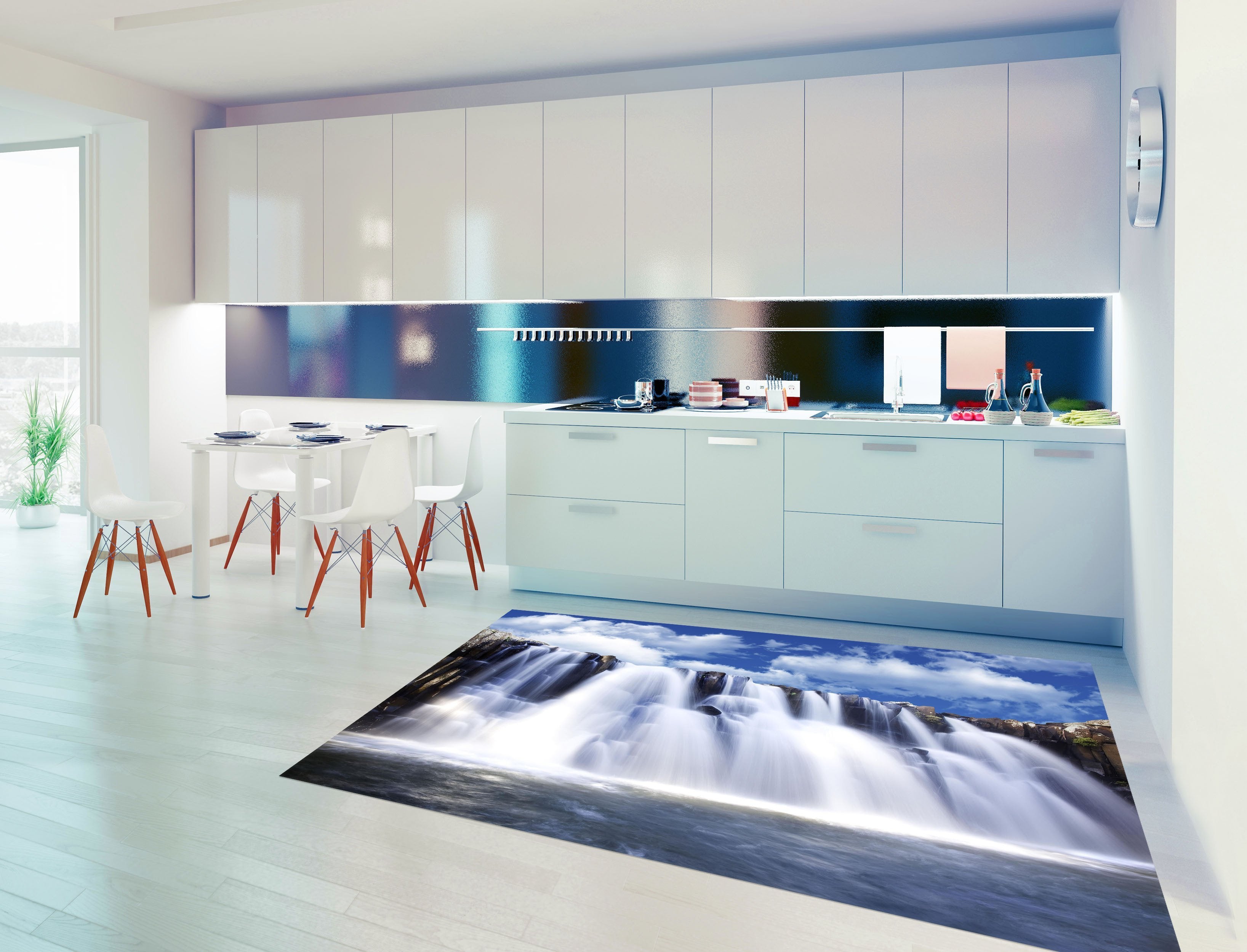 3D Waterfall 605 Kitchen Mat Floor Mural Wallpaper AJ Wallpaper 