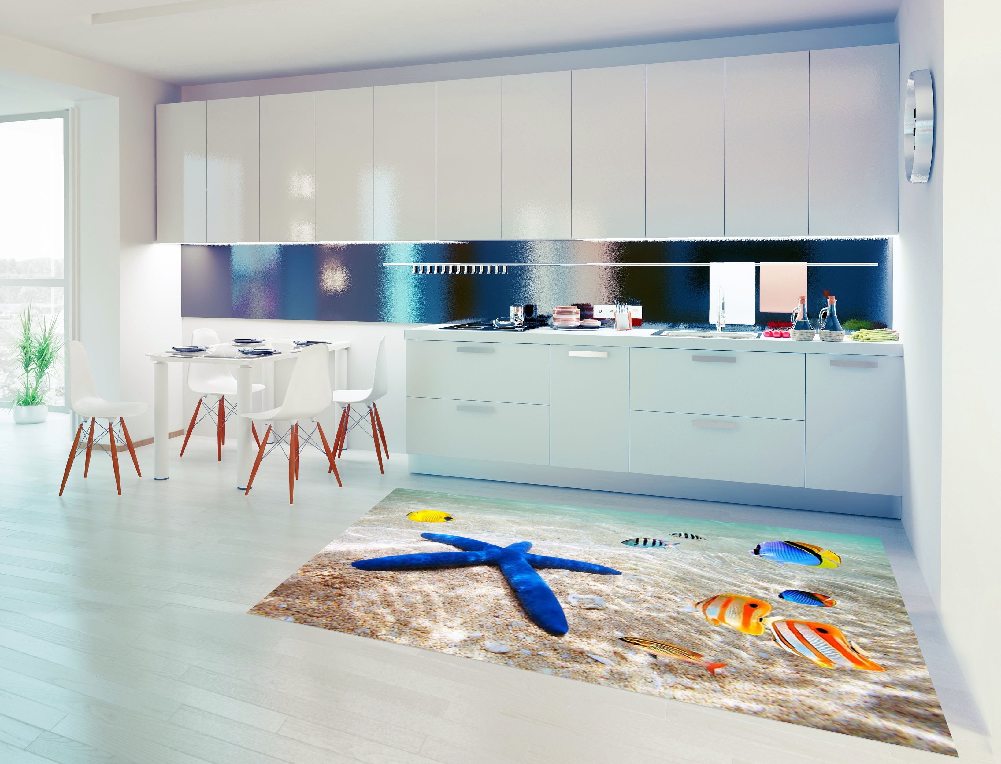 3D Sea Starfish Fishes 169 Kitchen Mat Floor Mural Wallpaper AJ Wallpaper 