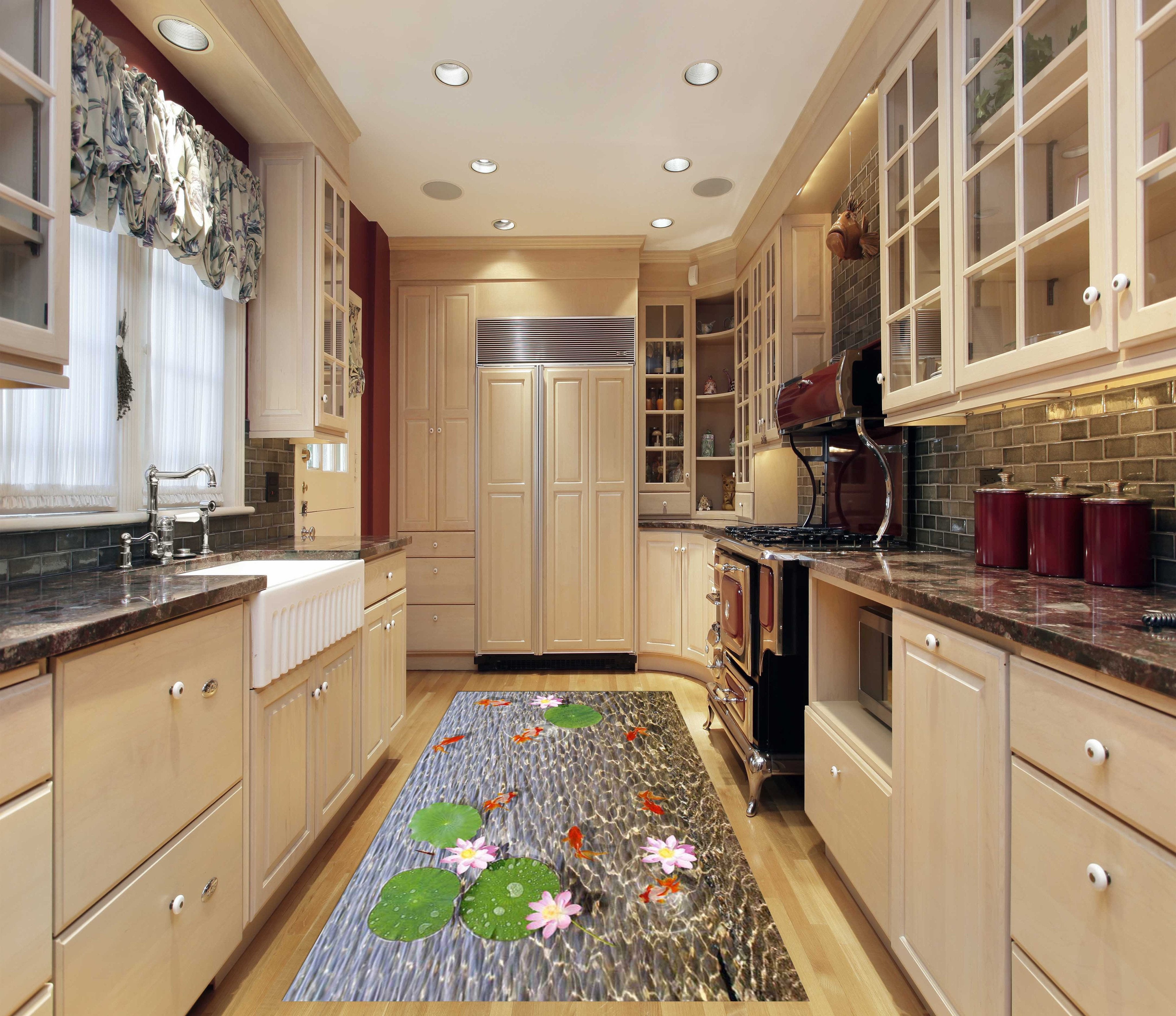 3D Shining Lake Fishes 025 Kitchen Mat Floor Mural Wallpaper AJ Wallpaper 