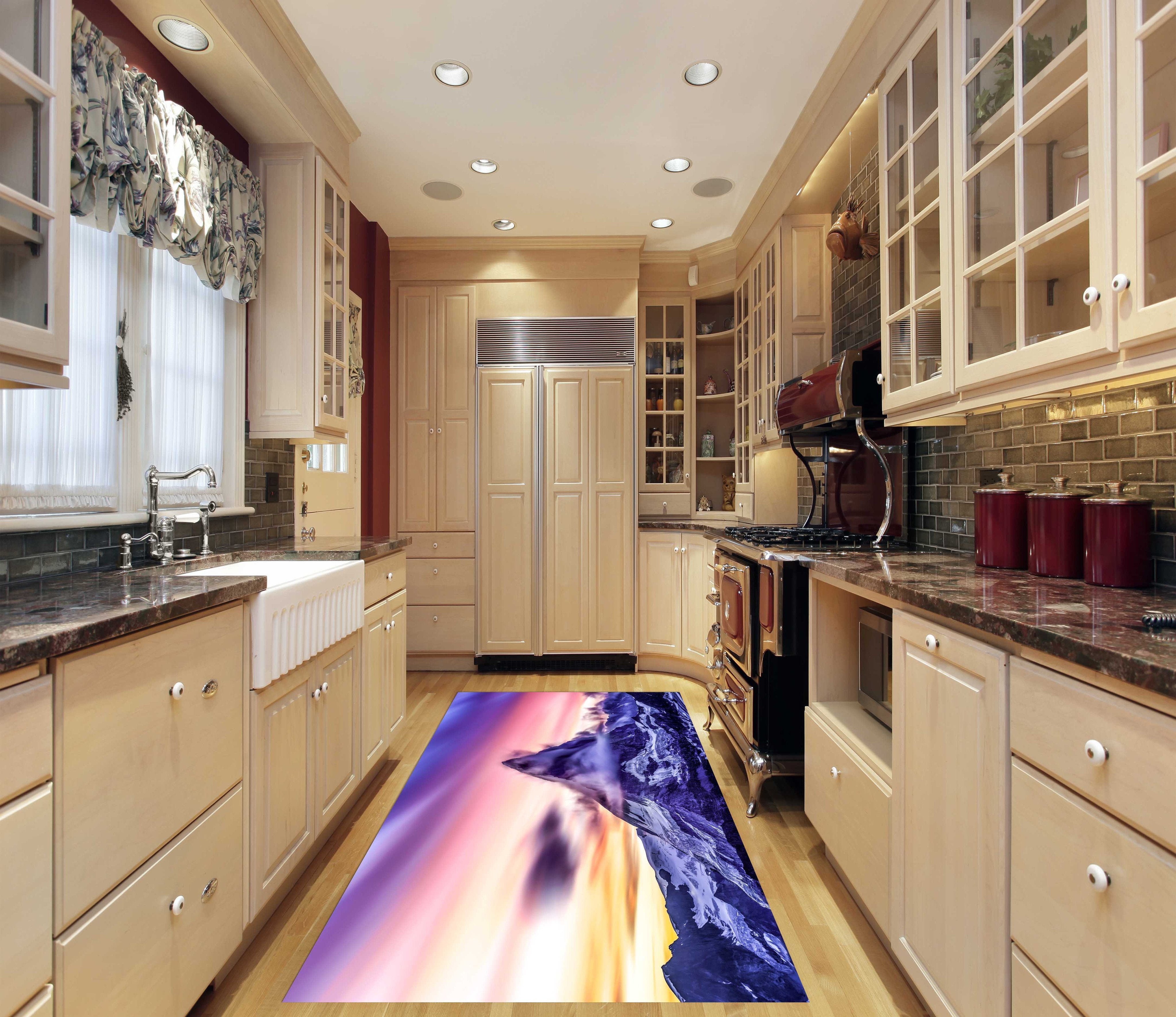 3D Snow Mountain Peak 103 Kitchen Mat Floor Mural Wallpaper AJ Wallpaper 