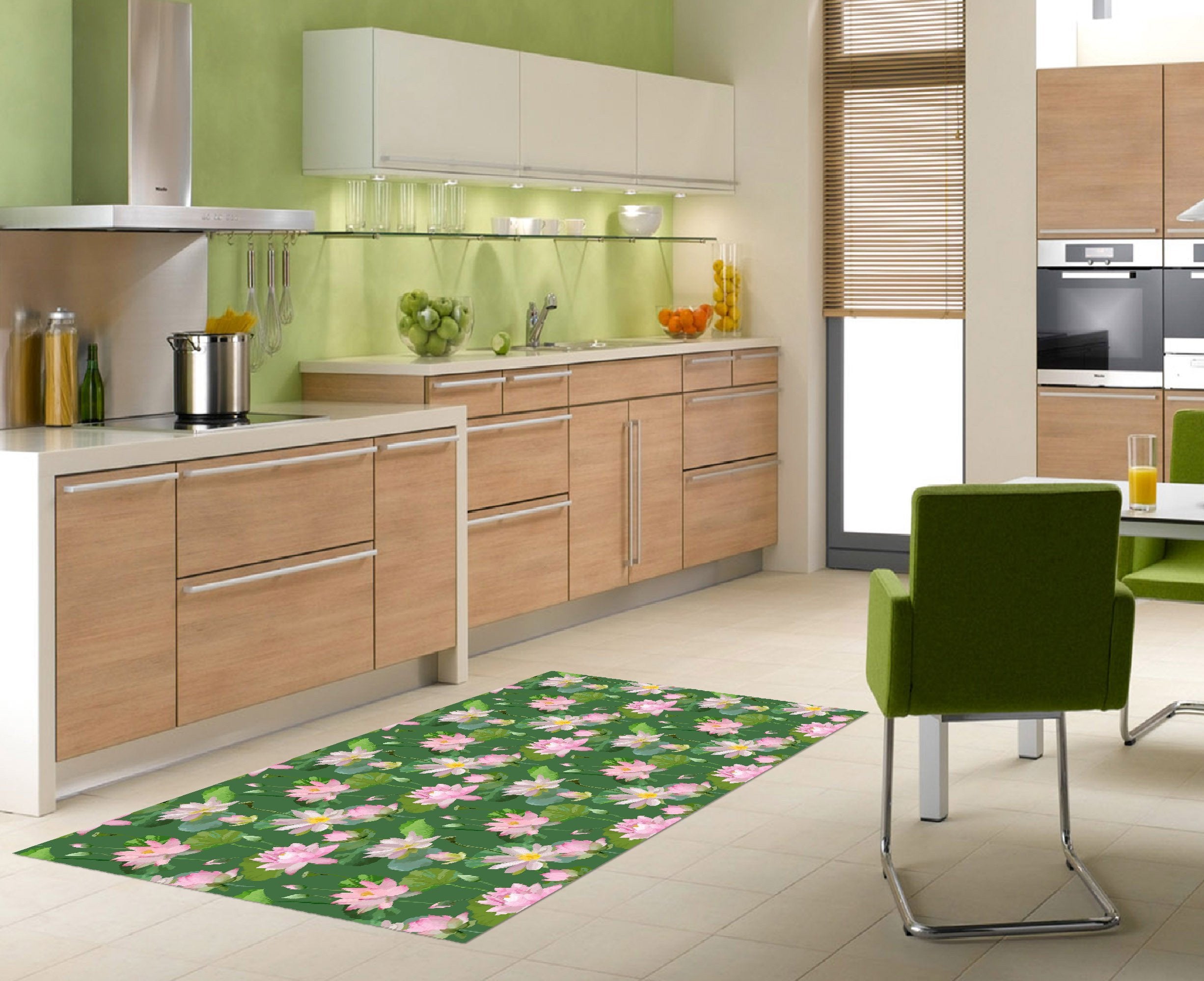 3D Lotus Flowers 538 Kitchen Mat Floor Mural Wallpaper AJ Wallpaper 