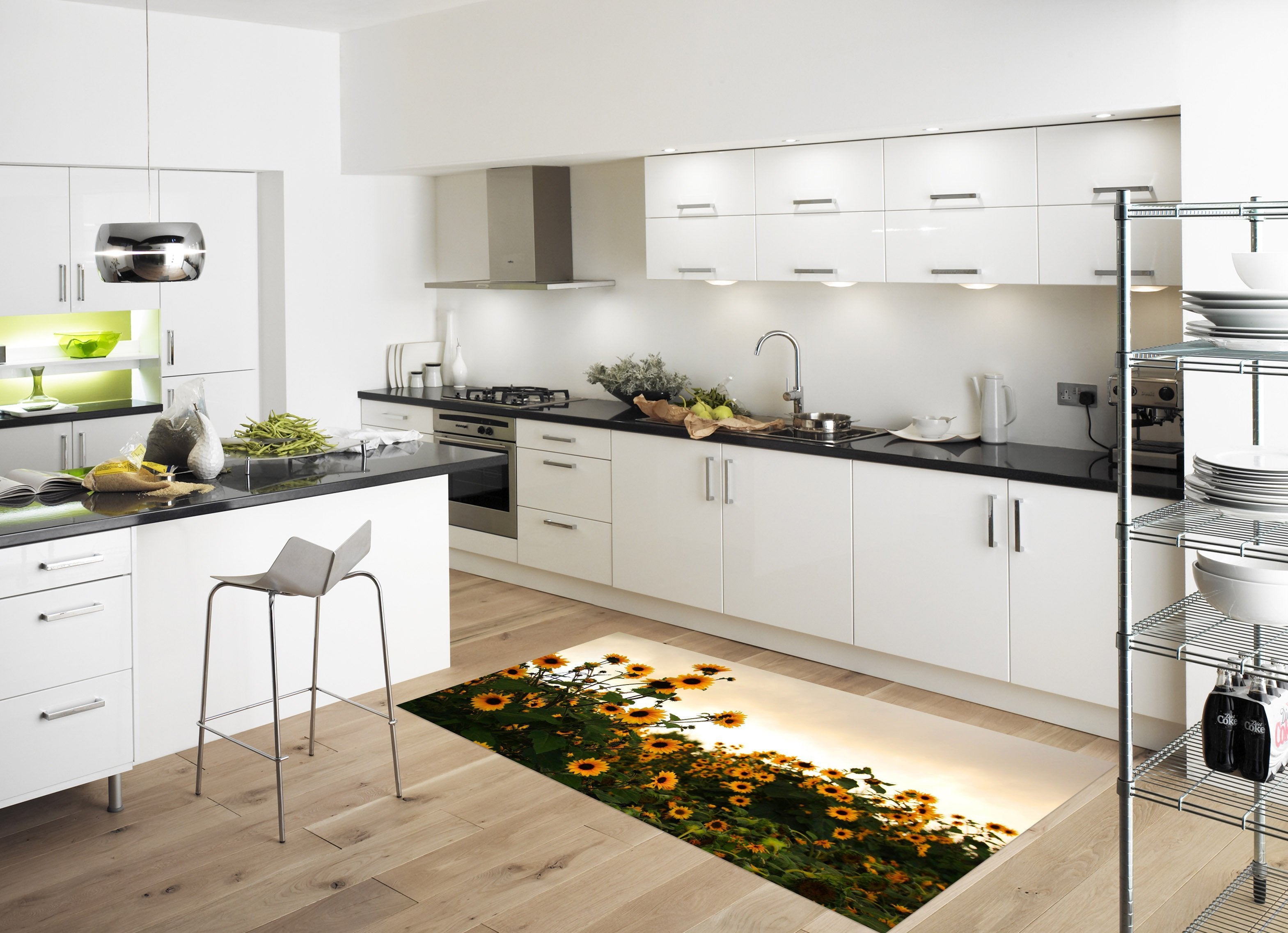 3D Sunflowers 653 Kitchen Mat Floor Mural Wallpaper AJ Wallpaper 