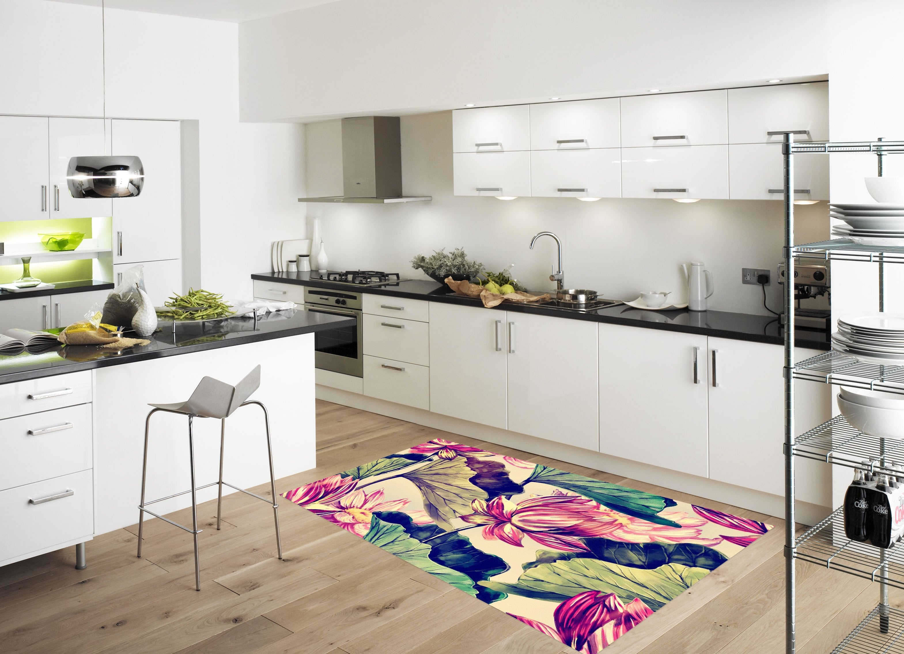 3D Painting Lotus 046 Kitchen Mat Floor Mural Wallpaper AJ Wallpaper 
