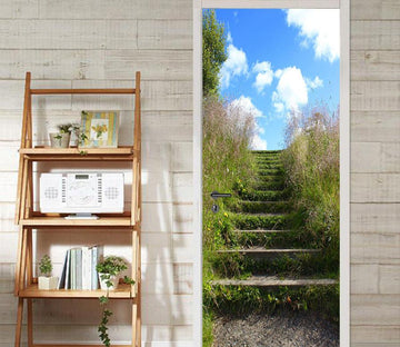 3D stairway weeds 23 door mural Wallpaper AJ Wallpaper 