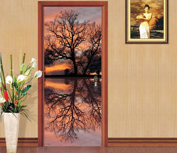 3D the reflection of the water tree door mural Wallpaper AJ Wallpaper 