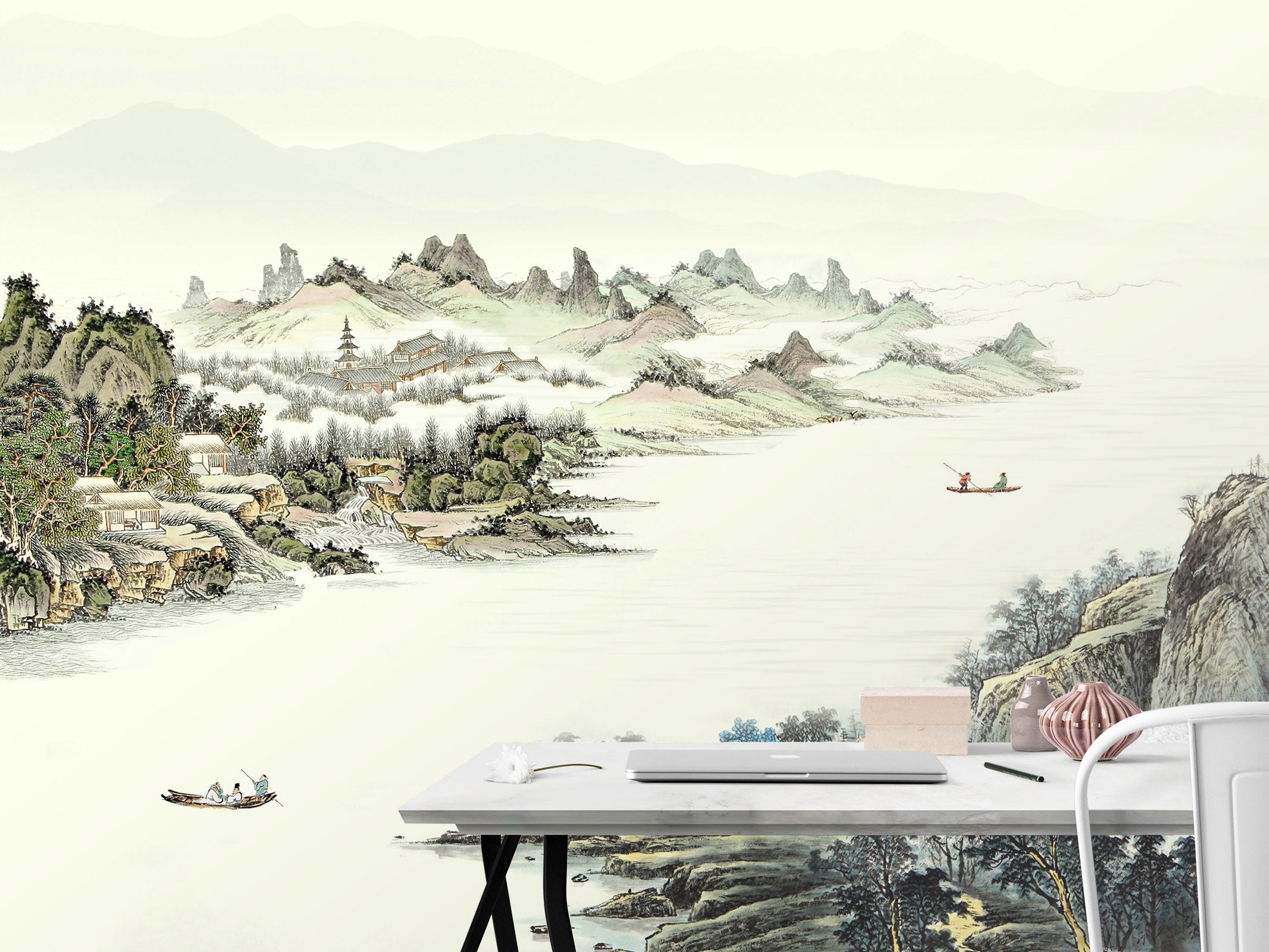 3D White Valley 1623 Wall Murals