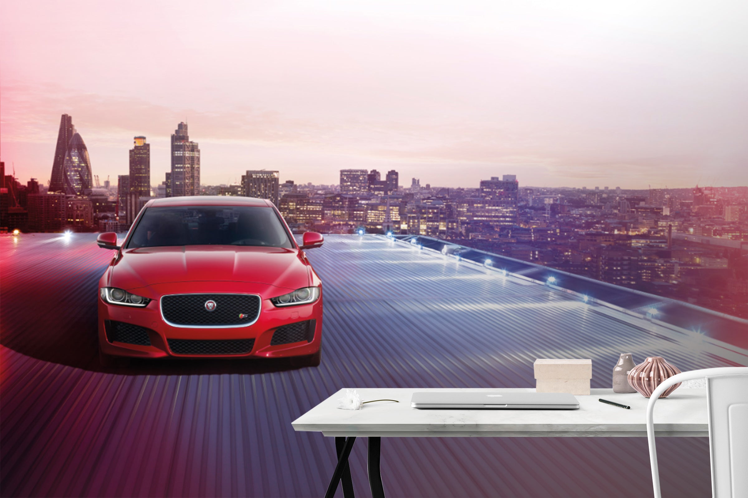 3D Light City Car 034 Vehicle Wall Murals